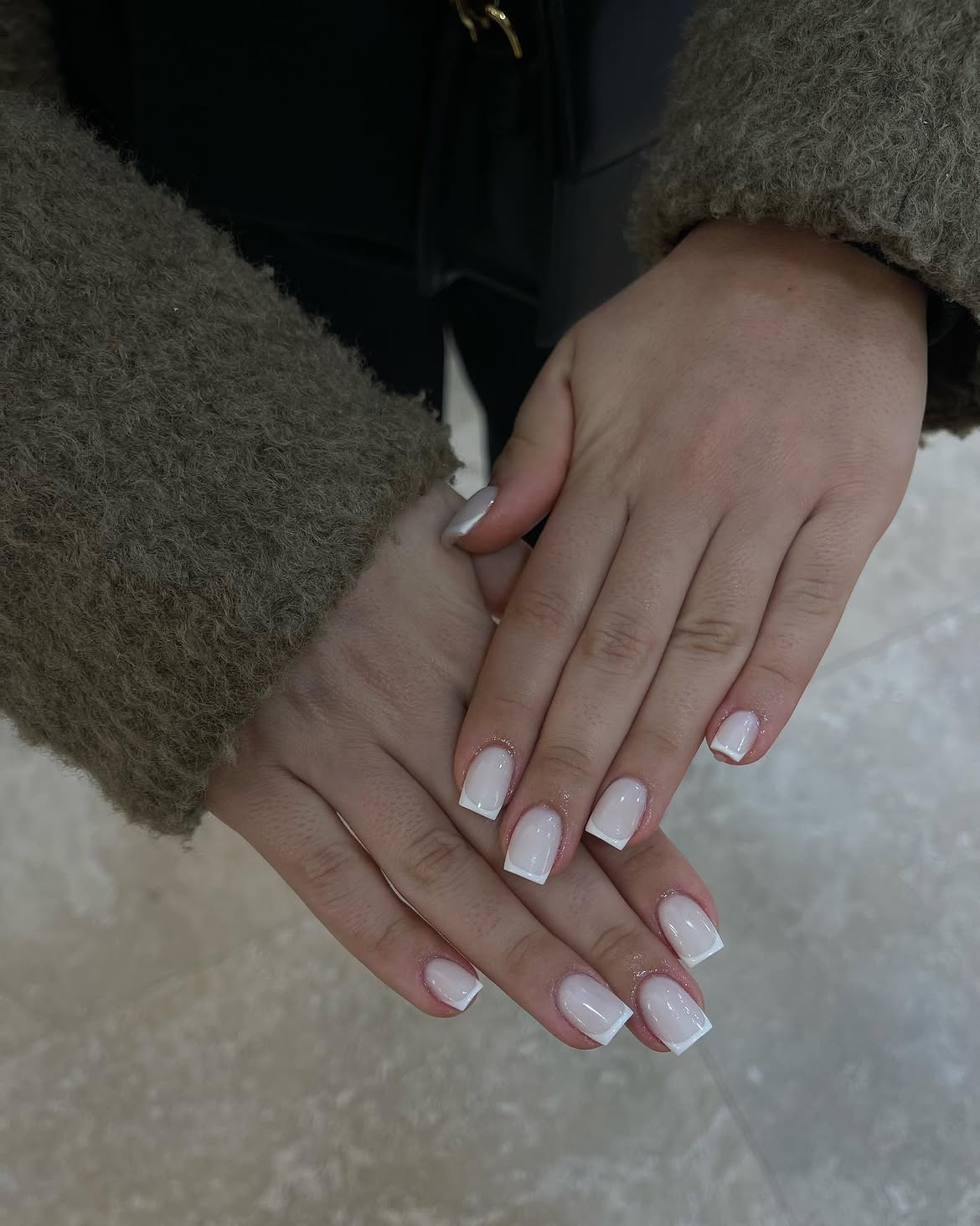 Modern French Tip Square Nails