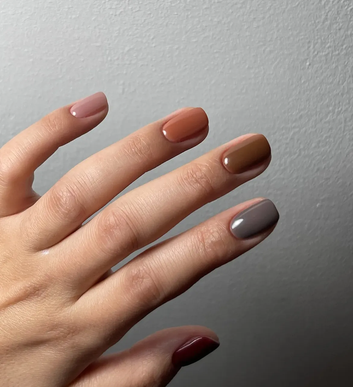 Muted Earth Tone Gradient with Burgundy Accent