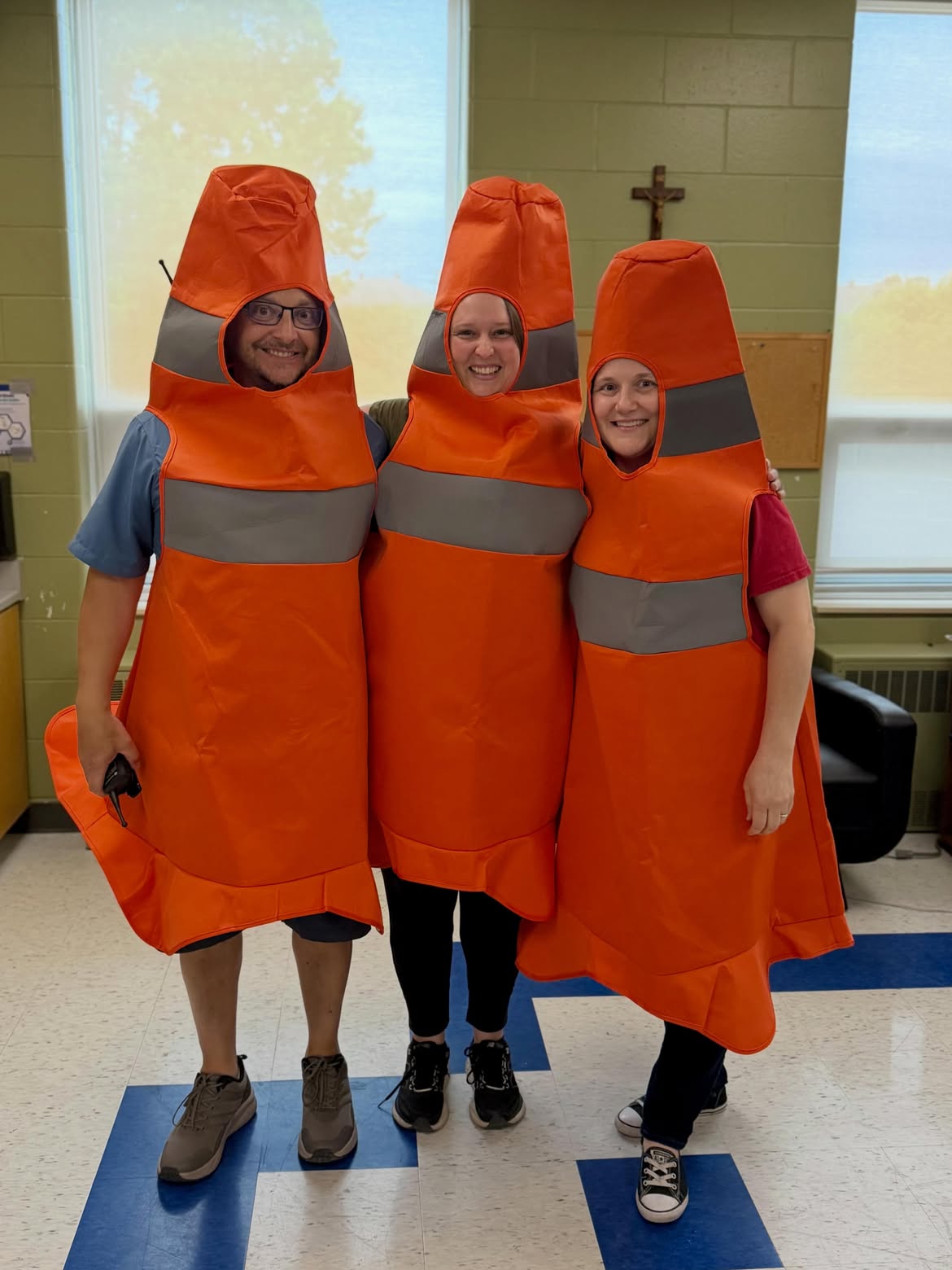 Orange Traffic Cone Trio Halloween Costumes