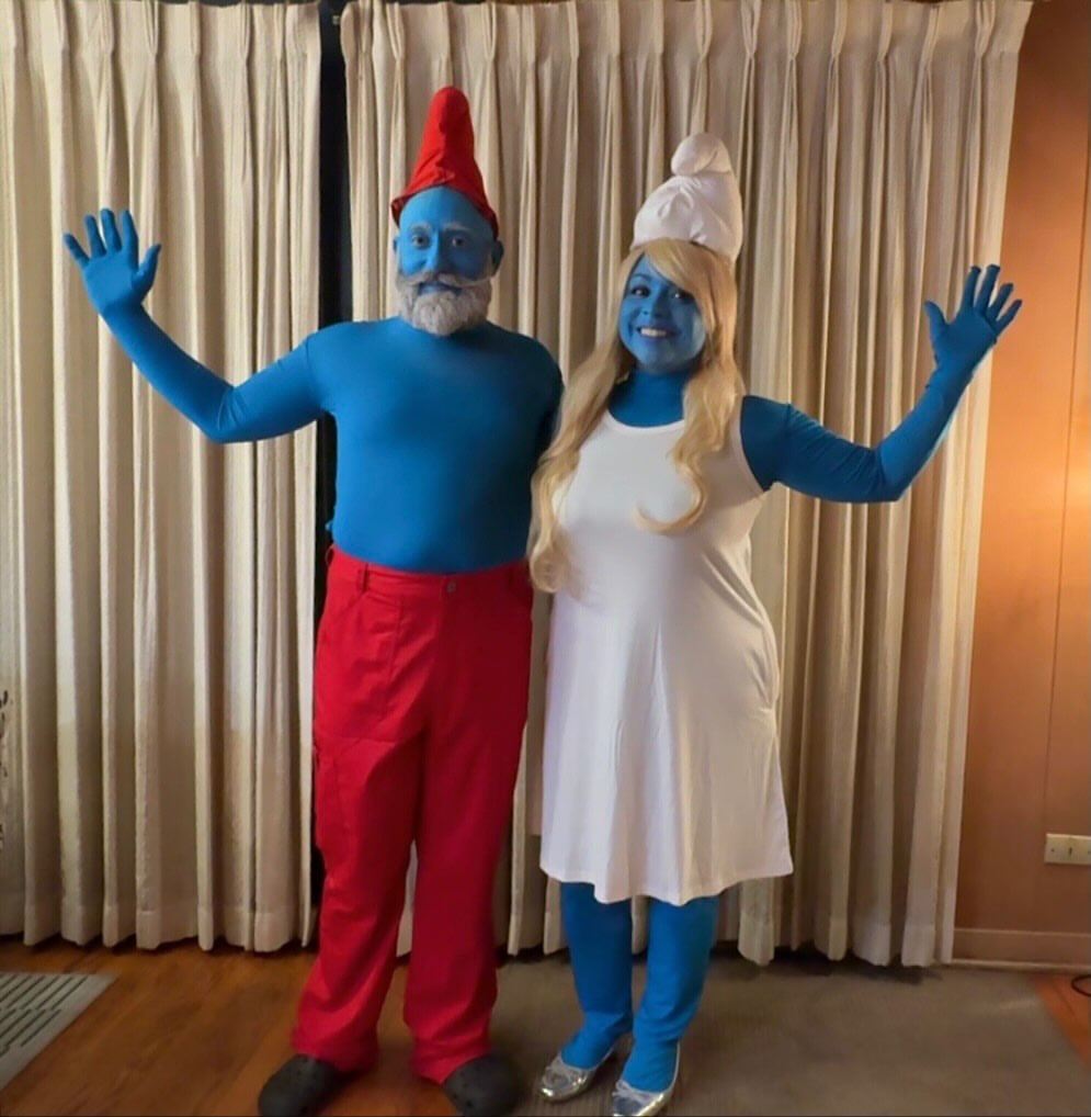 Papa Smurf & Smurfette Couples Halloween Costume