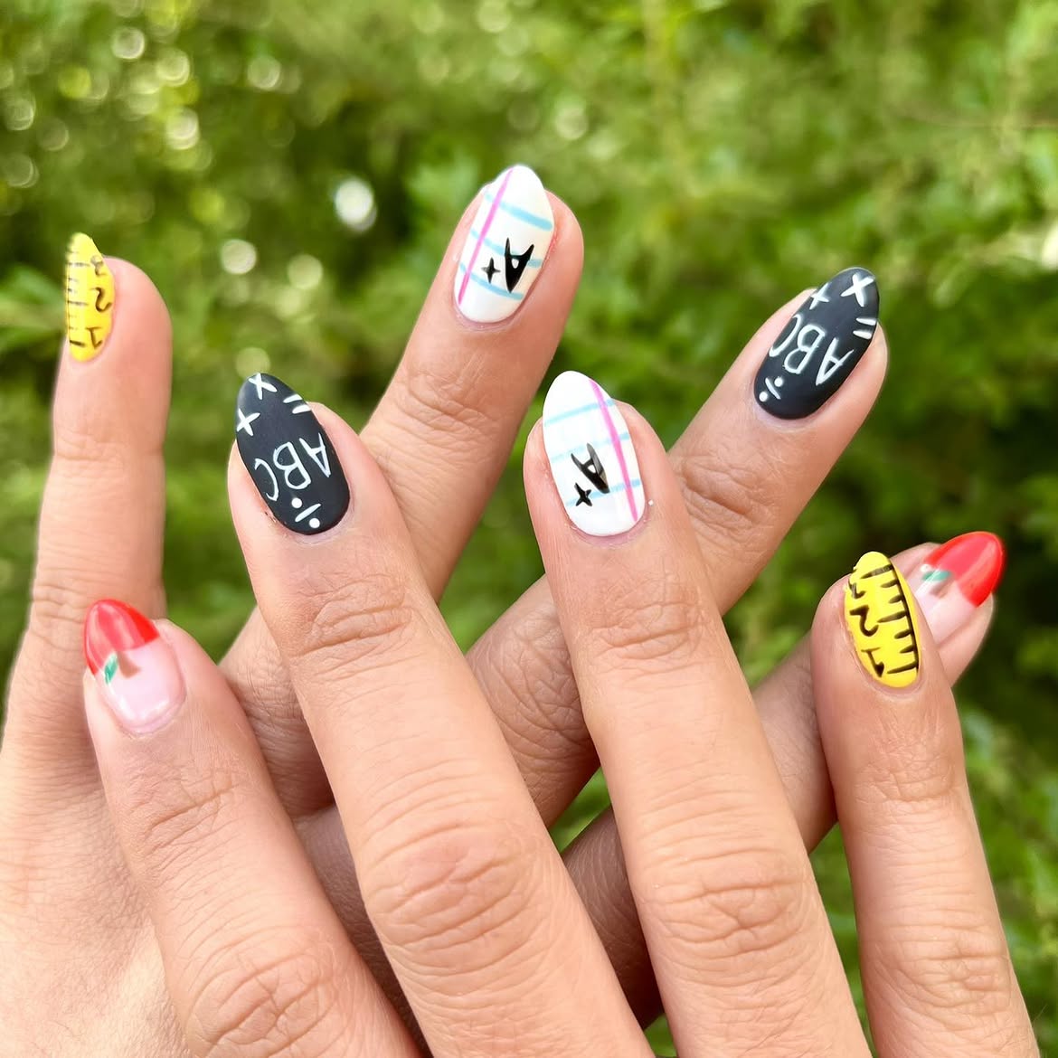 Playful School Themed Nail Art Designs
