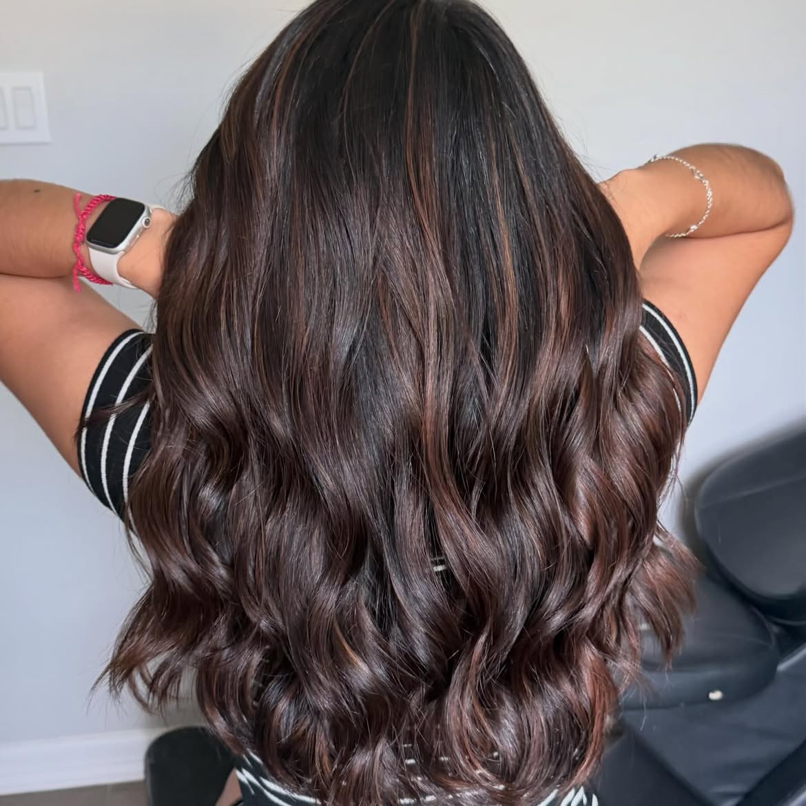 Rich Brunette Balayage With Warm Copper Undertones