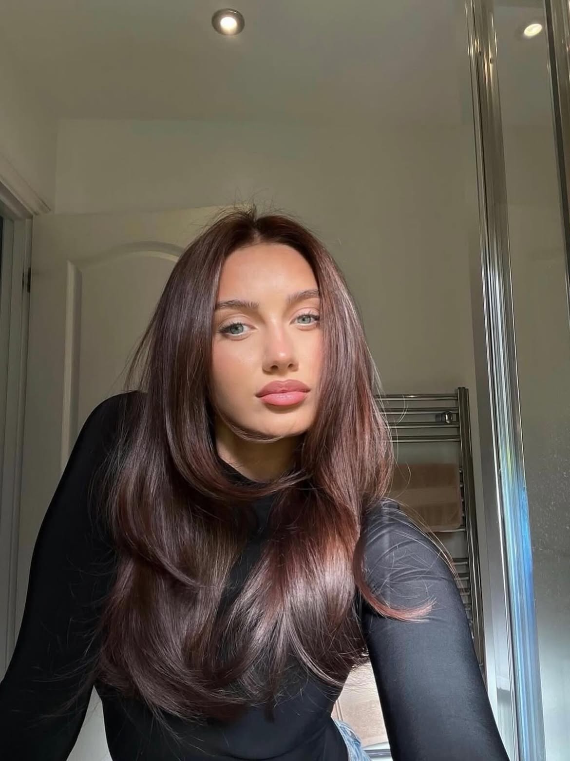 Rich Cherry Brown With Face-Framing Layers