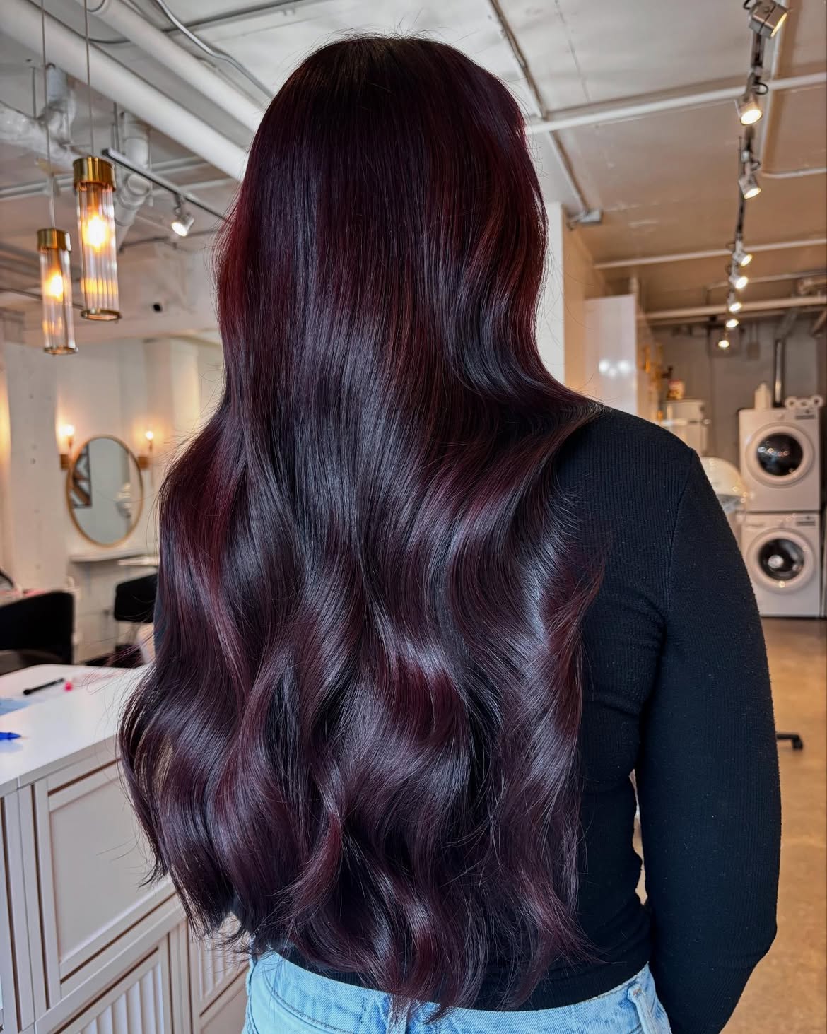 Rich Cherry Cola Waves With Deep Auburn Undertones