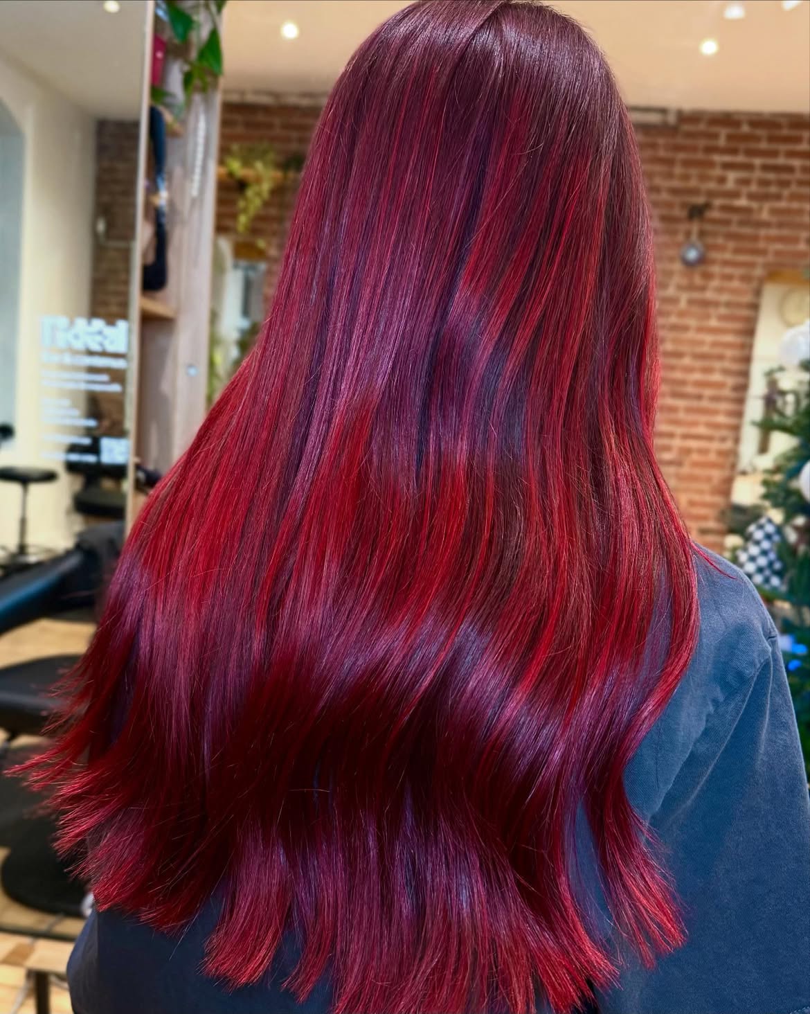 Rich Cherry Red Hair With Subtle Violet Undertones