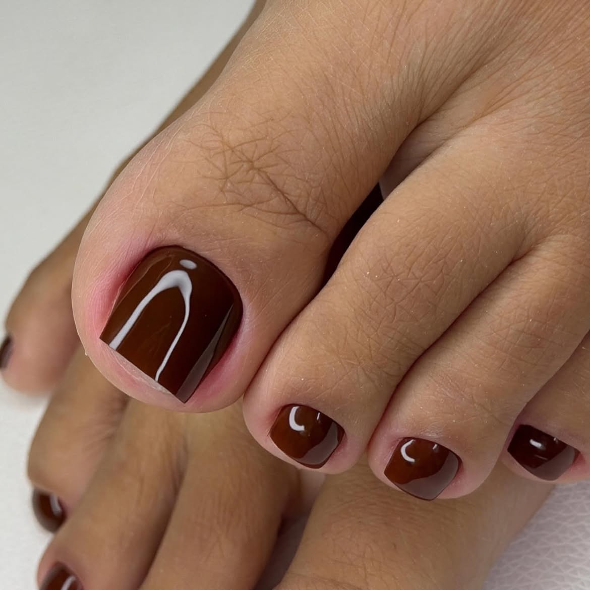 Rich Chocolate Brown High Gloss Pedicure