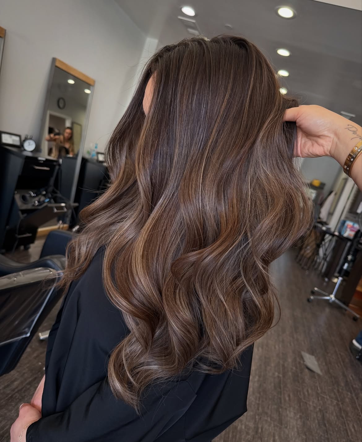 Rich Chocolate Brown With Creamy Blonde Highlights