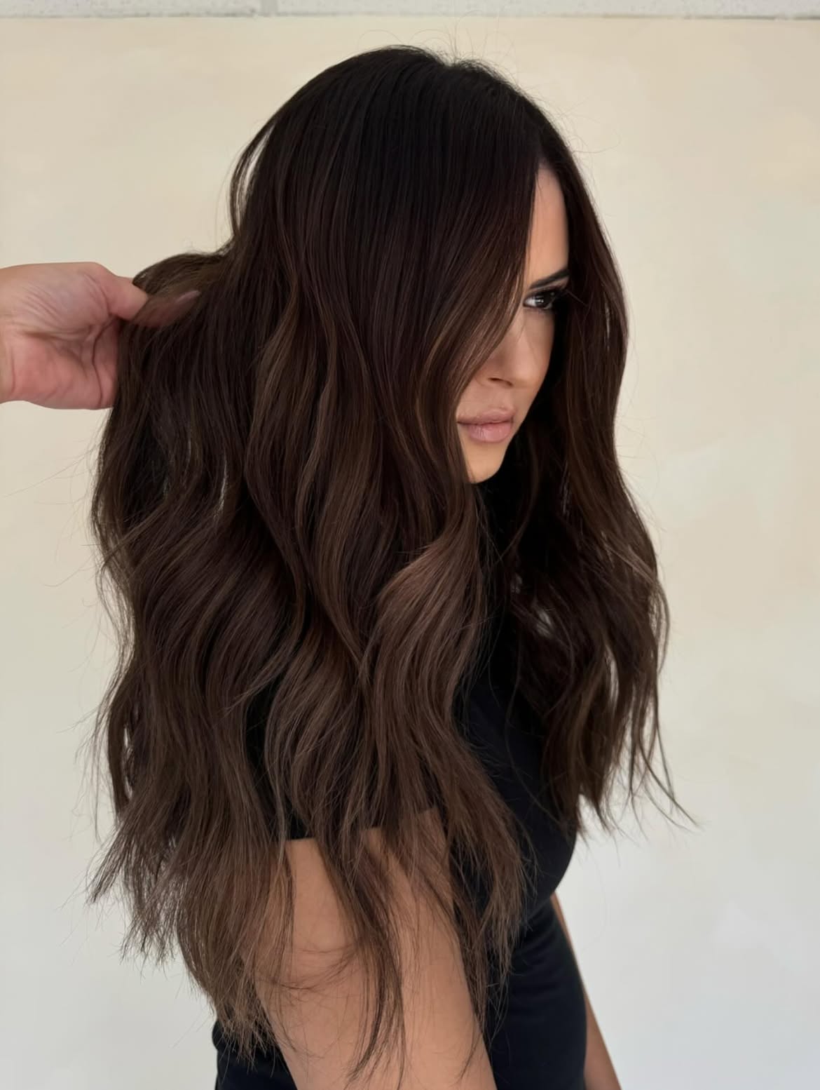 Rich Chocolate Brown With Subtle Caramel Balayage