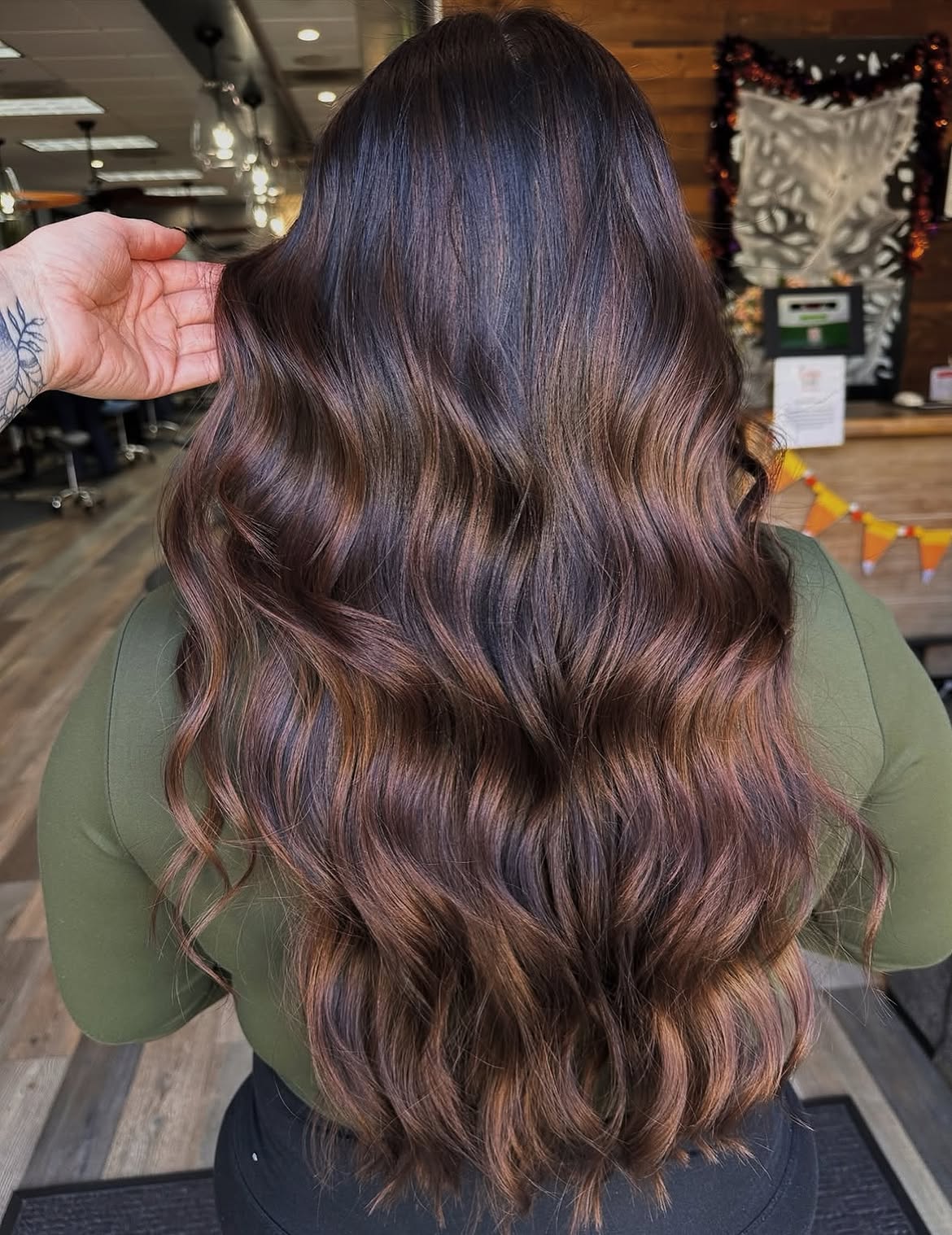 Rich Chocolate Brown With Warm Auburn Highlights