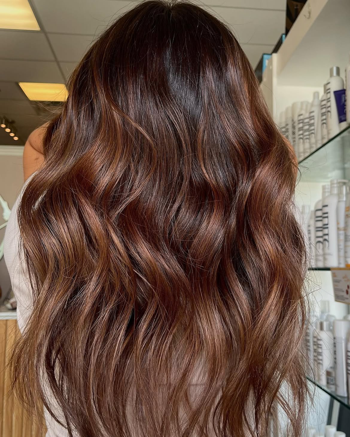 Rich Cinnamon Balayage With Loose Waves