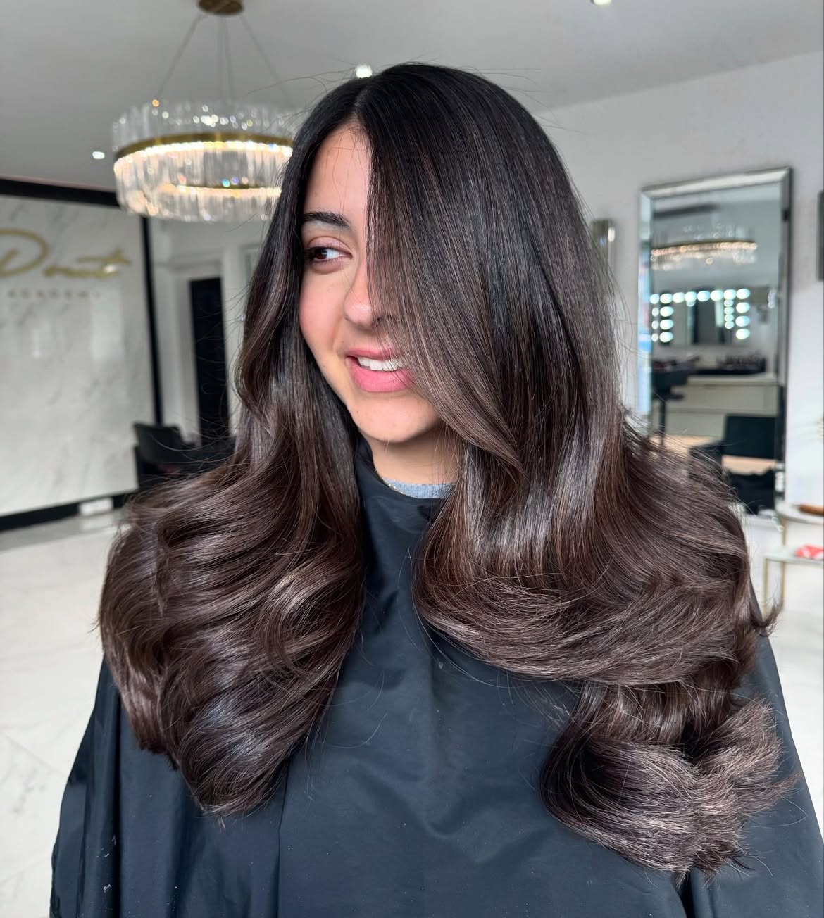 Rich Espresso Balayage With Deep Chocolate Lowlights