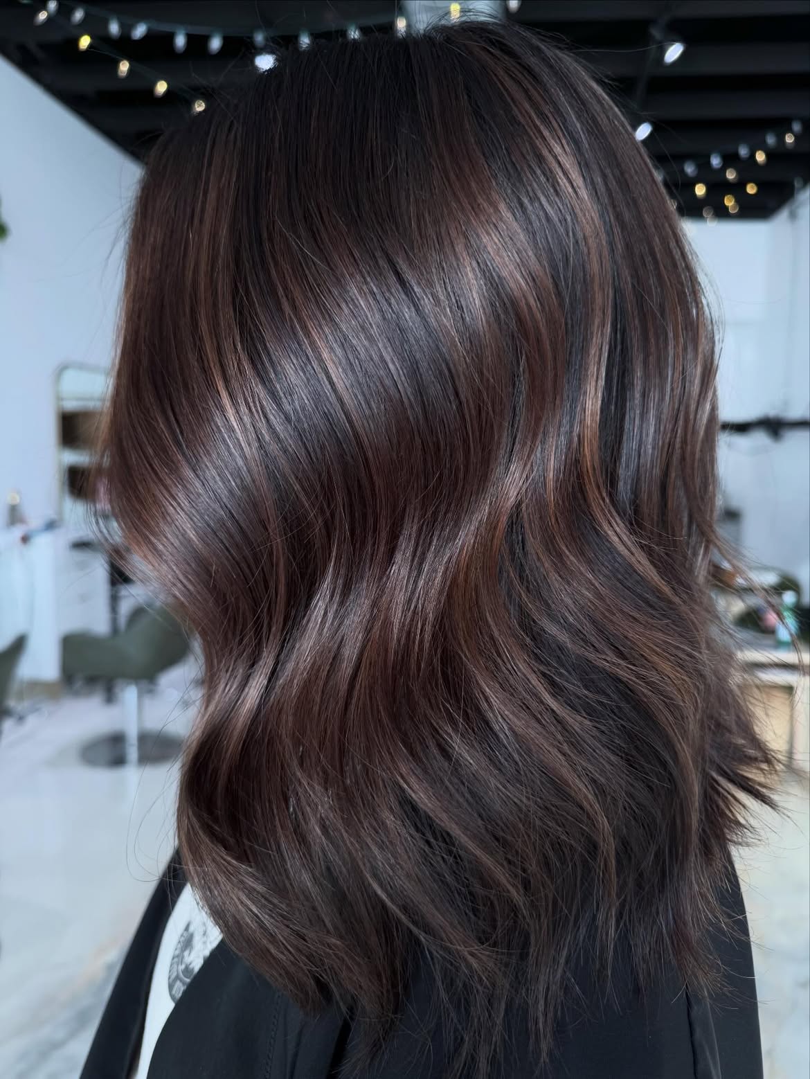 Rich Espresso Balayage With Subtle Copper Undertones
