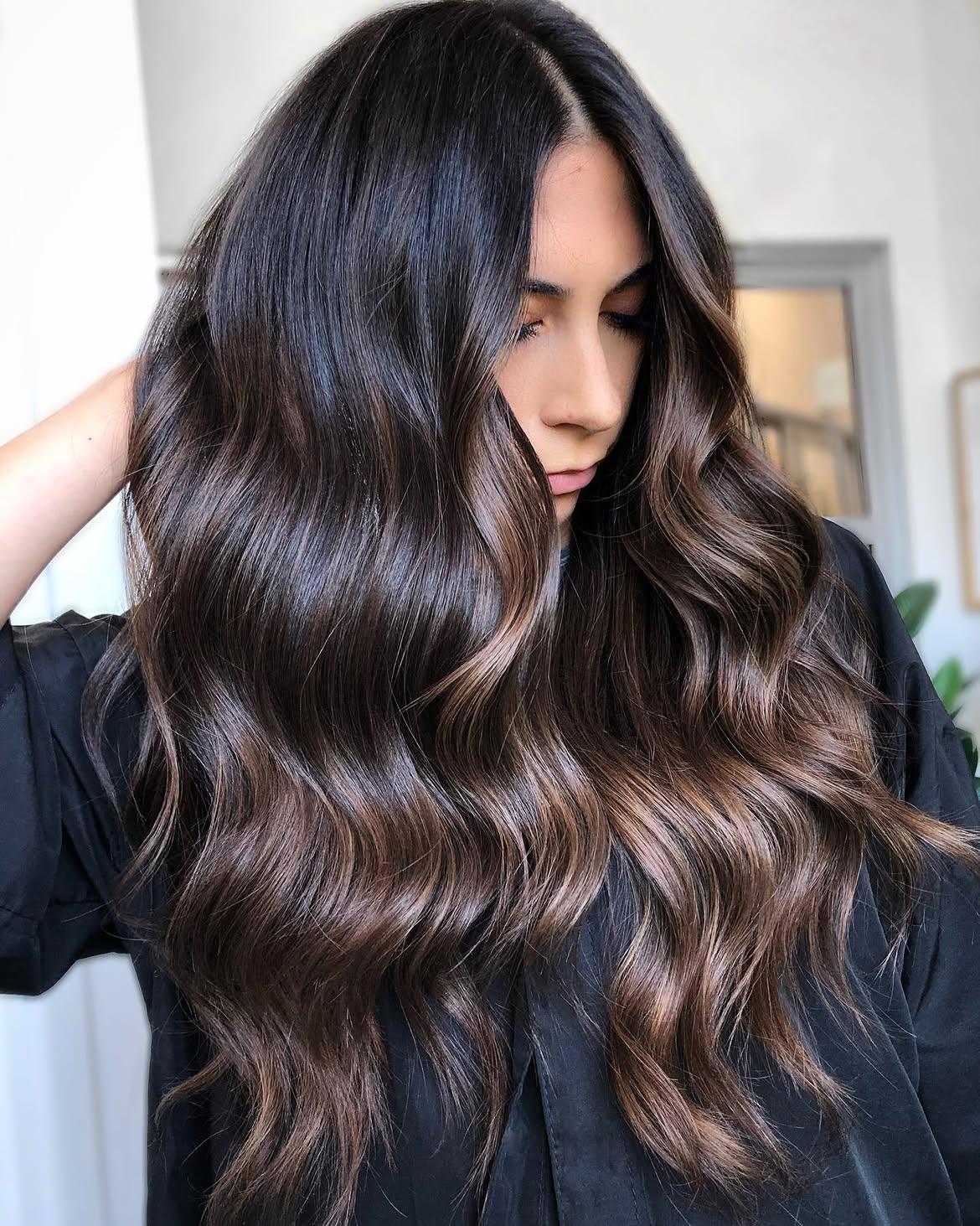 Rich Espresso With Subtle Chocolate Balayage Waves