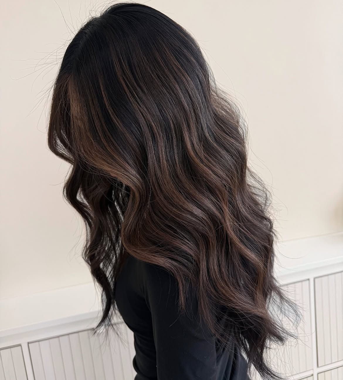 Rich Espresso With Warm Bronde Balayage
