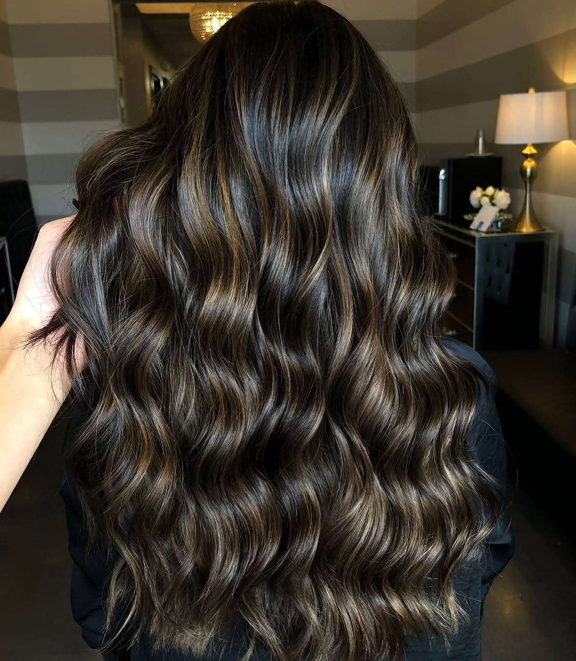 Rich Espresso With Warm Toffee Balayage