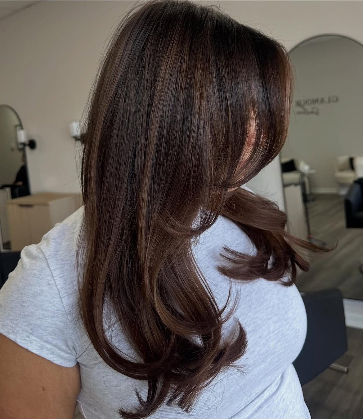 Seamless Chestnut Balayage With Face-Framing Layers