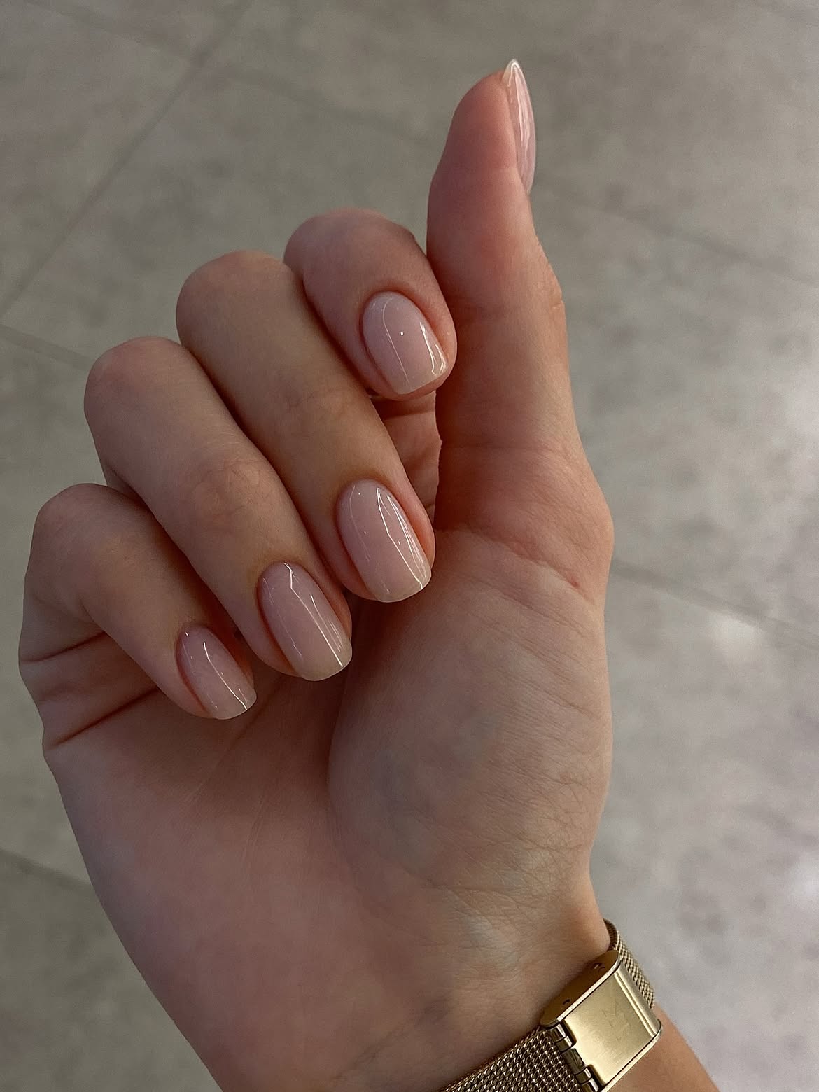 Sheer Milky Pink Oval Nails