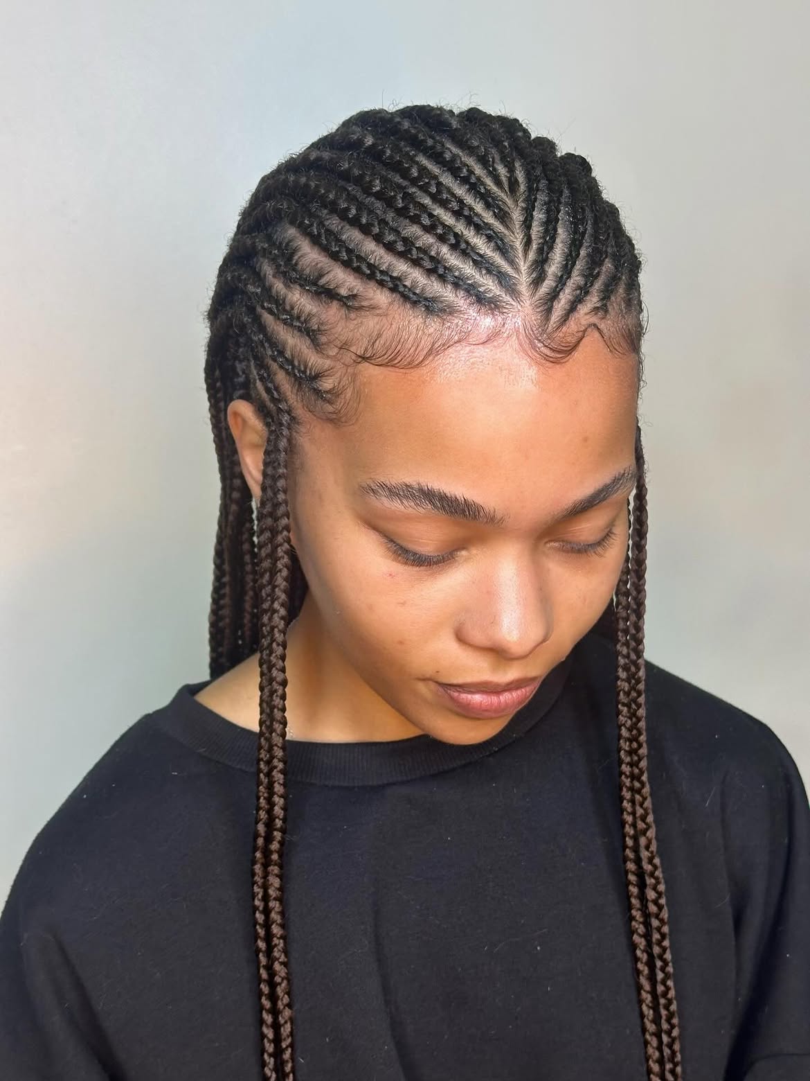 Sleek Fulani Braids With Defined Baby Hairs