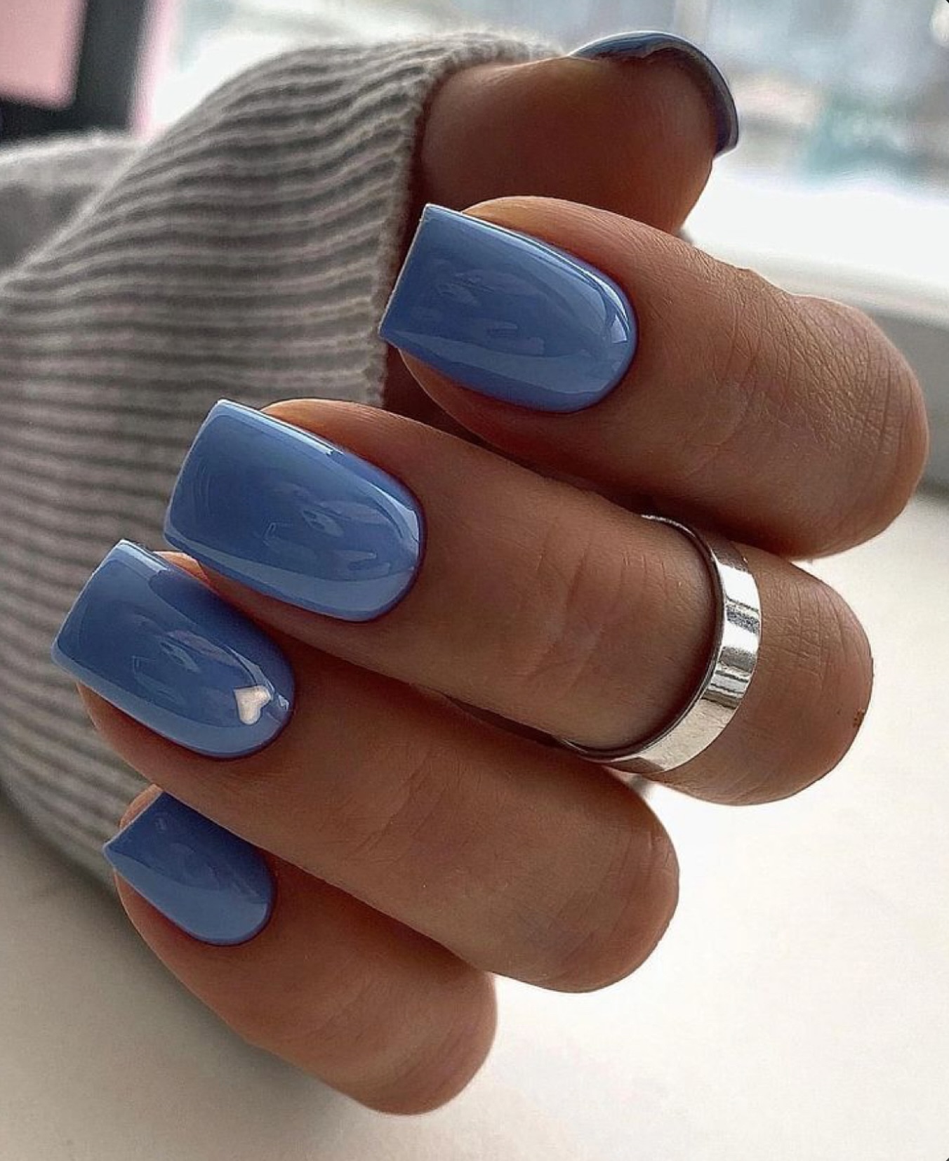 Smooth Periwinkle Square Nails