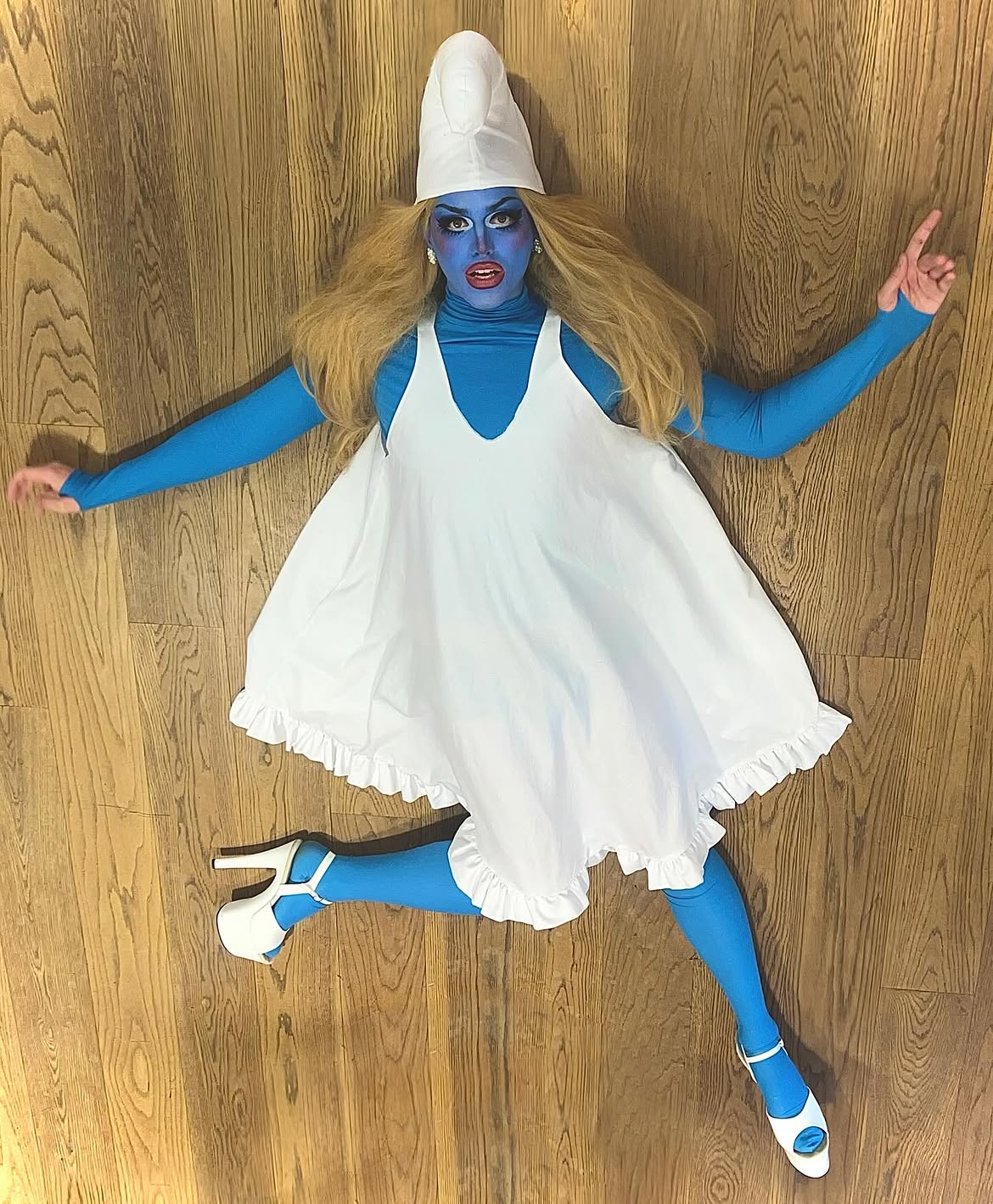 Smurfette Halloween Costume with White Dress