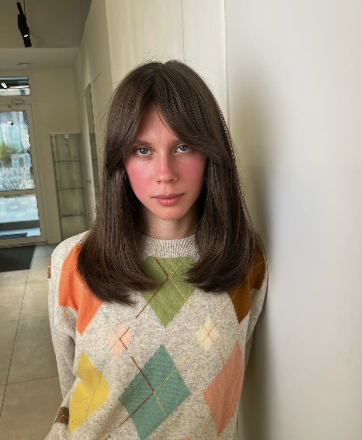 Soft Curtain Bangs With Collarbone Length Layers