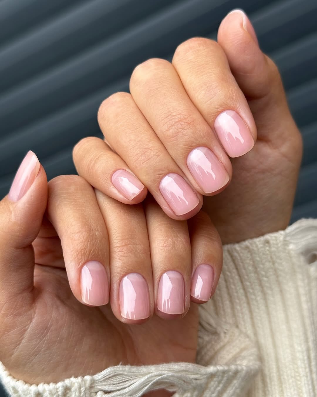 Soft Milky Pink Sheer Ombre Nails