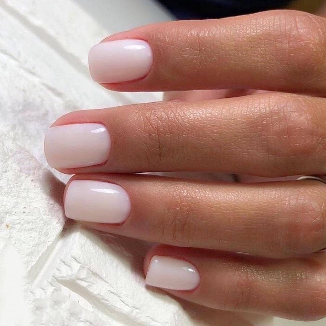 Soft Milky Pink Squoval Manicure