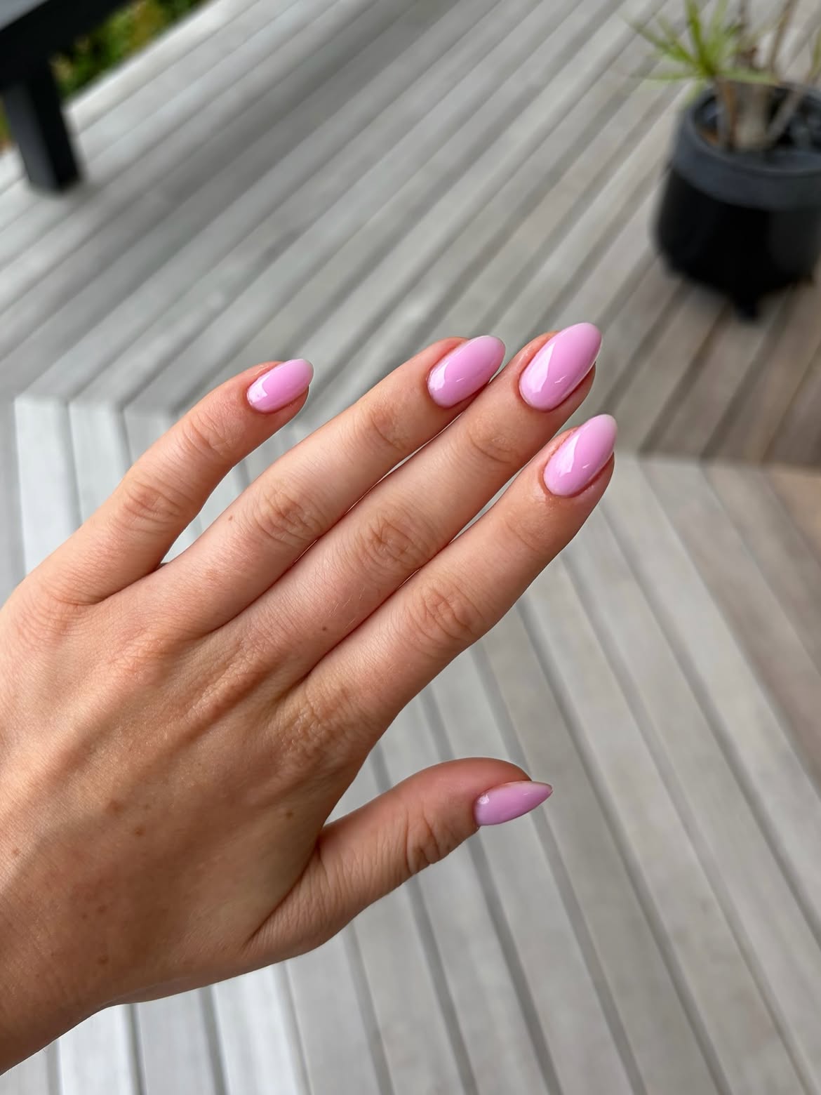 Soft Pink Almond Glossy Nails