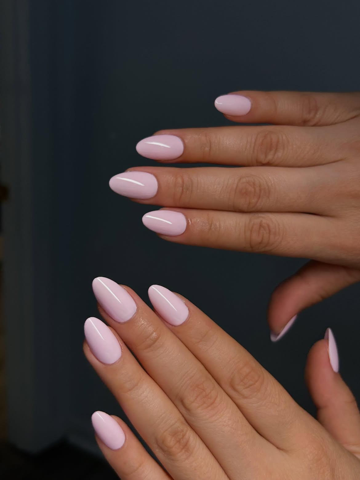 Soft Pink Almond Glossy Nails