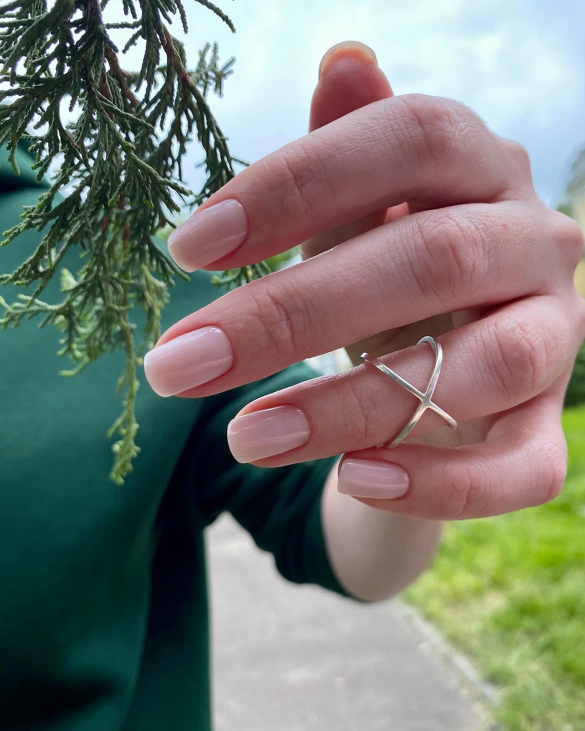 Soft Pink Milky Gel French Tips