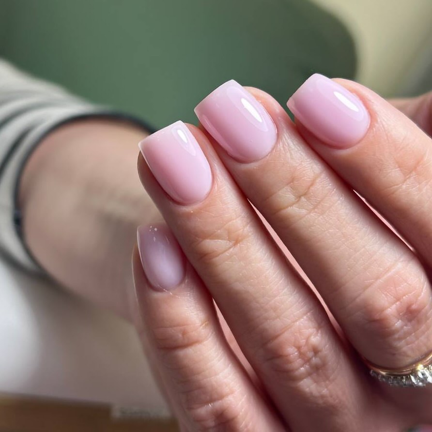 Soft Pink Milky Gel Nails