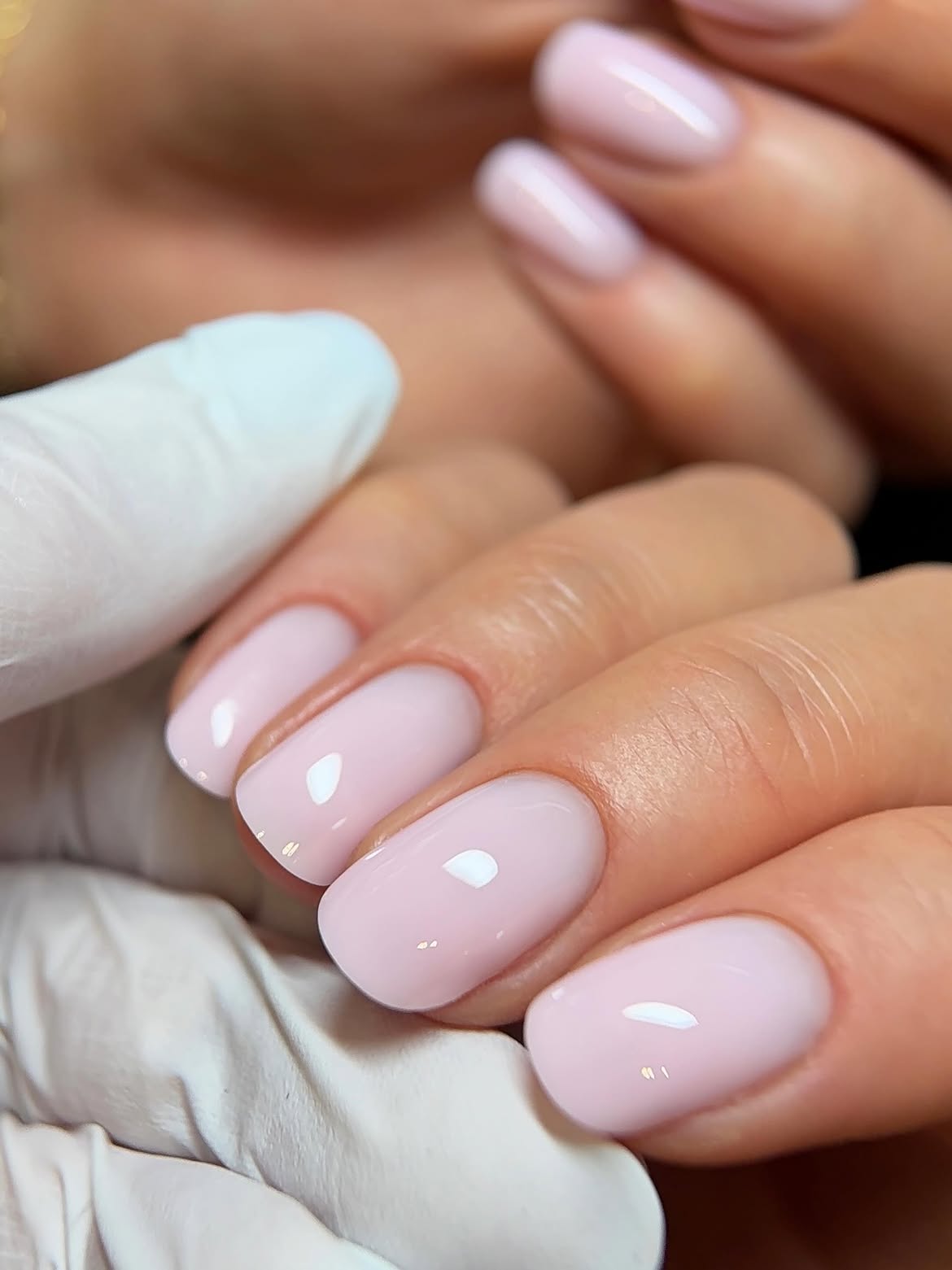 Soft Pink Milky Oval Nails