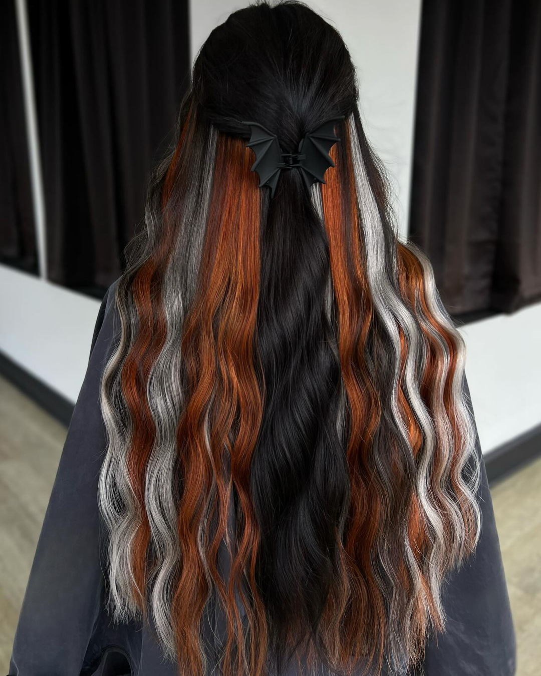 Spooky Bat Clip With Fiery Orange Hair