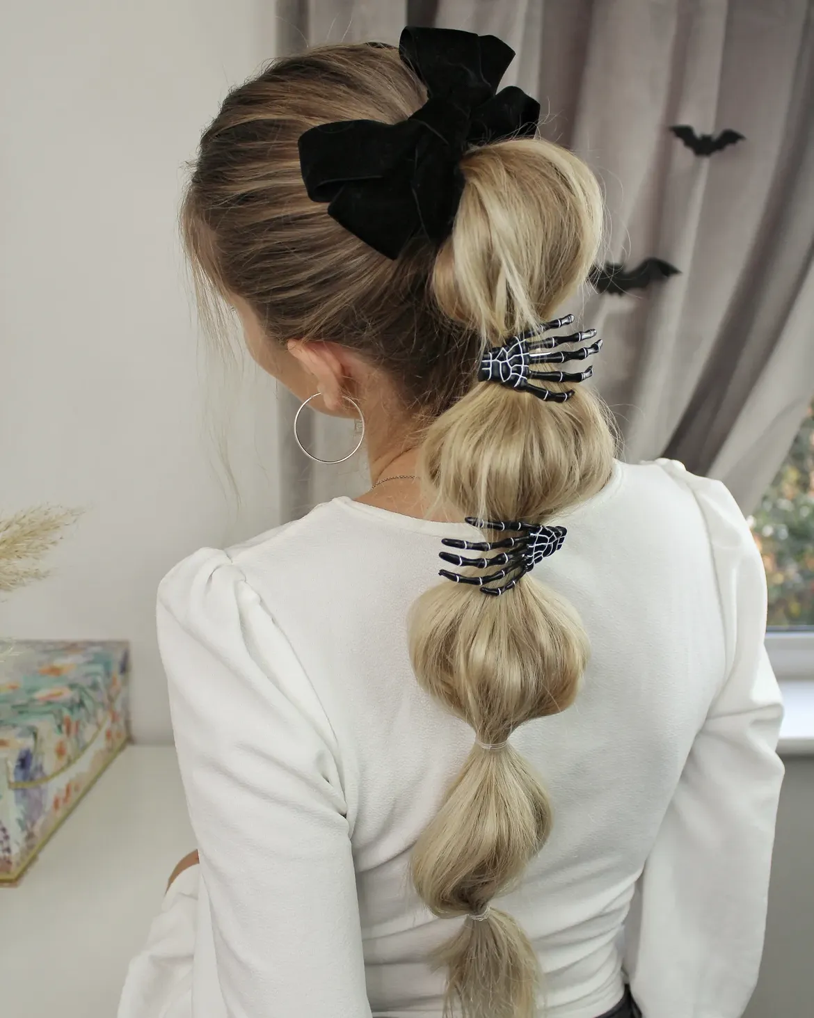 Spooky Bubble Braid With Skeleton Clips