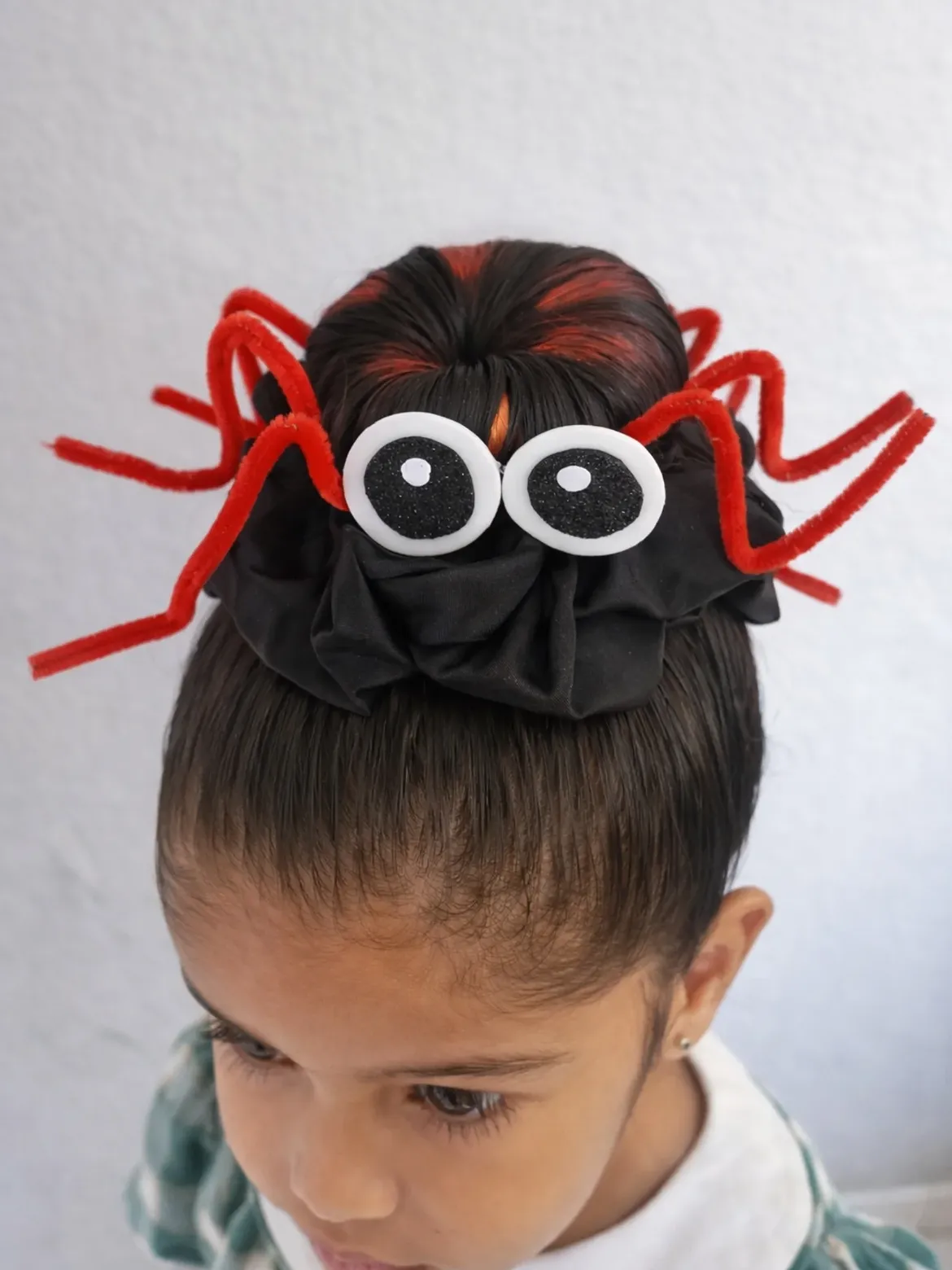 Spooky Spider Bun Halloween Hairstyle for Kids