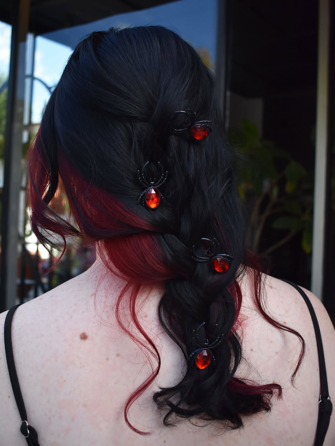 Spooky Spider Web Braids With Crimson Undercut
