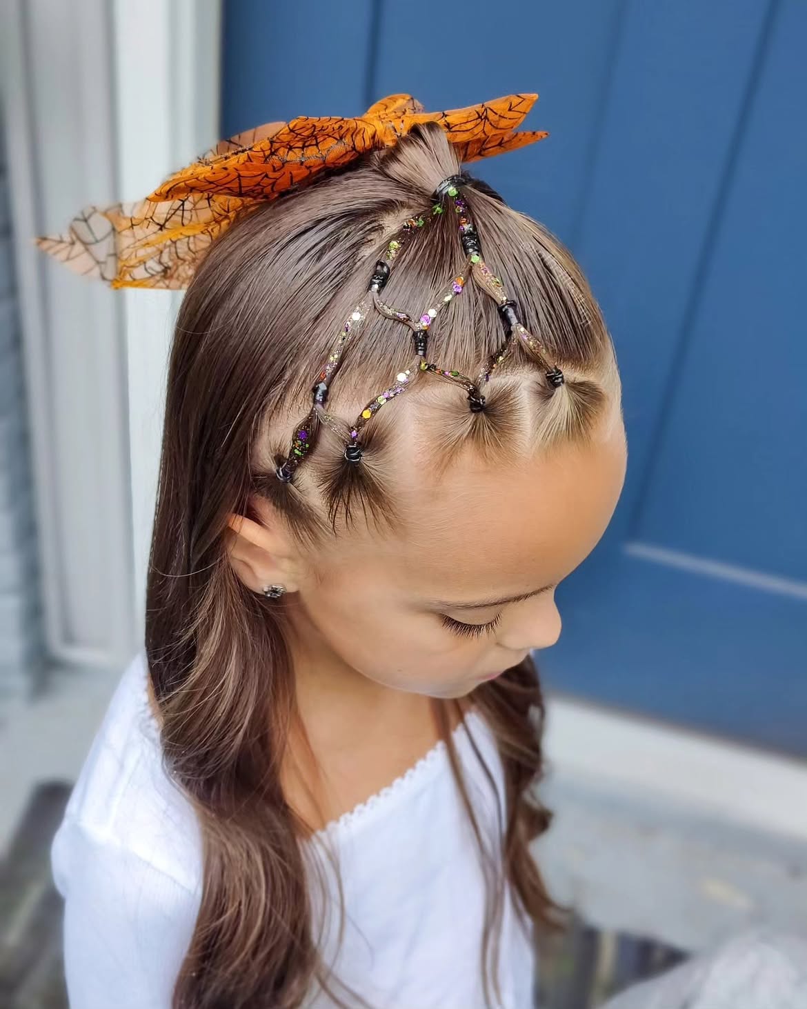 Spooky Spiderweb Braids With Halloween Ribbon