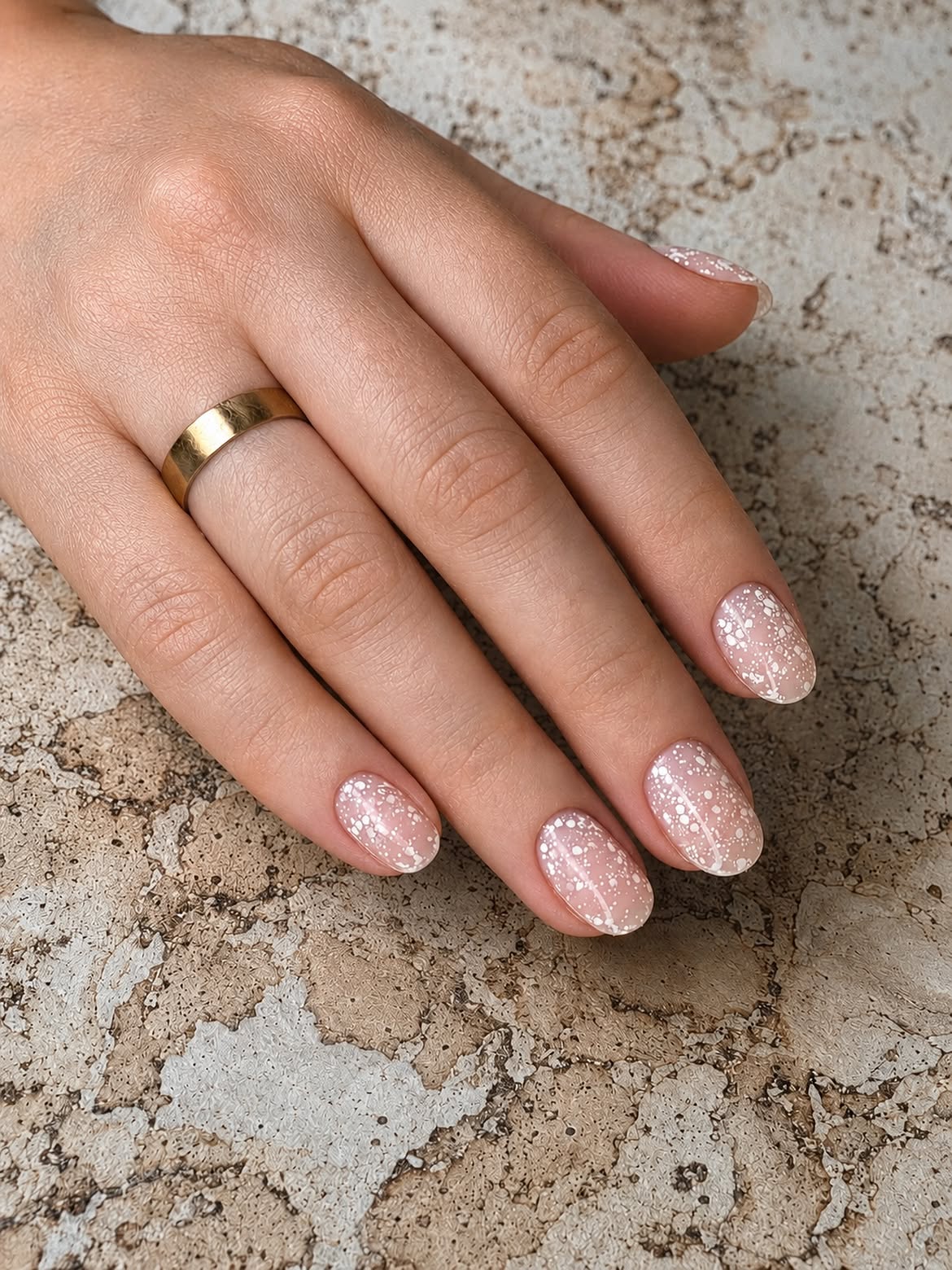 Subtle Sparkle Milky White French Tips