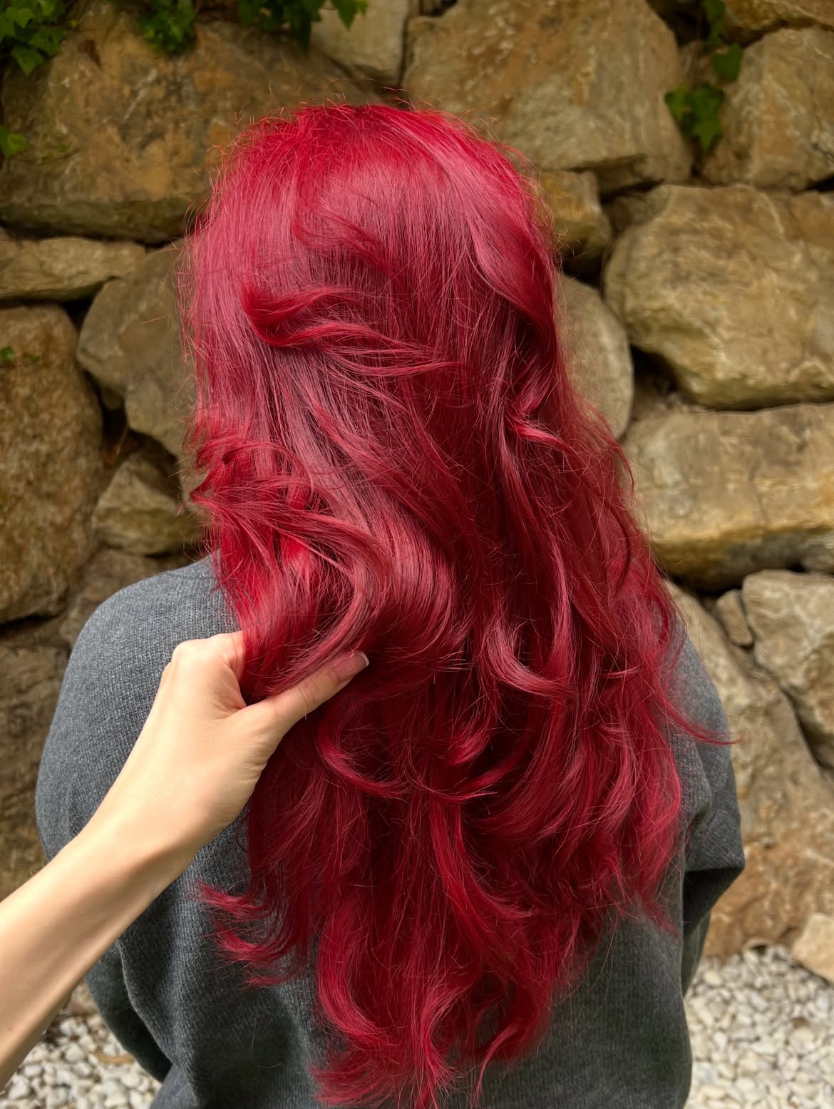 Vibrant Cherry Red Waves With Subtle Layers