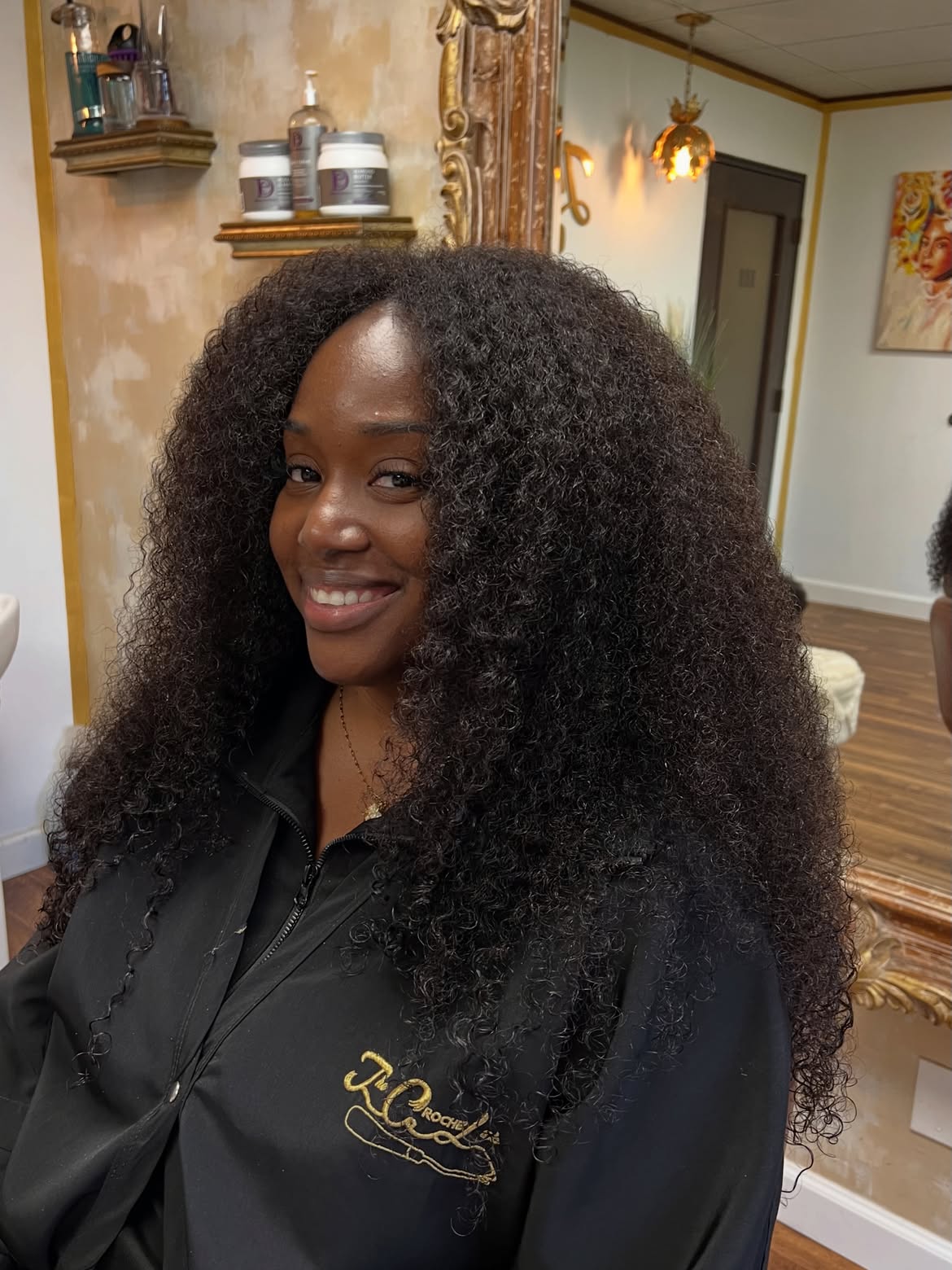 Voluminous Cascading Curls With Defined Coil Pattern