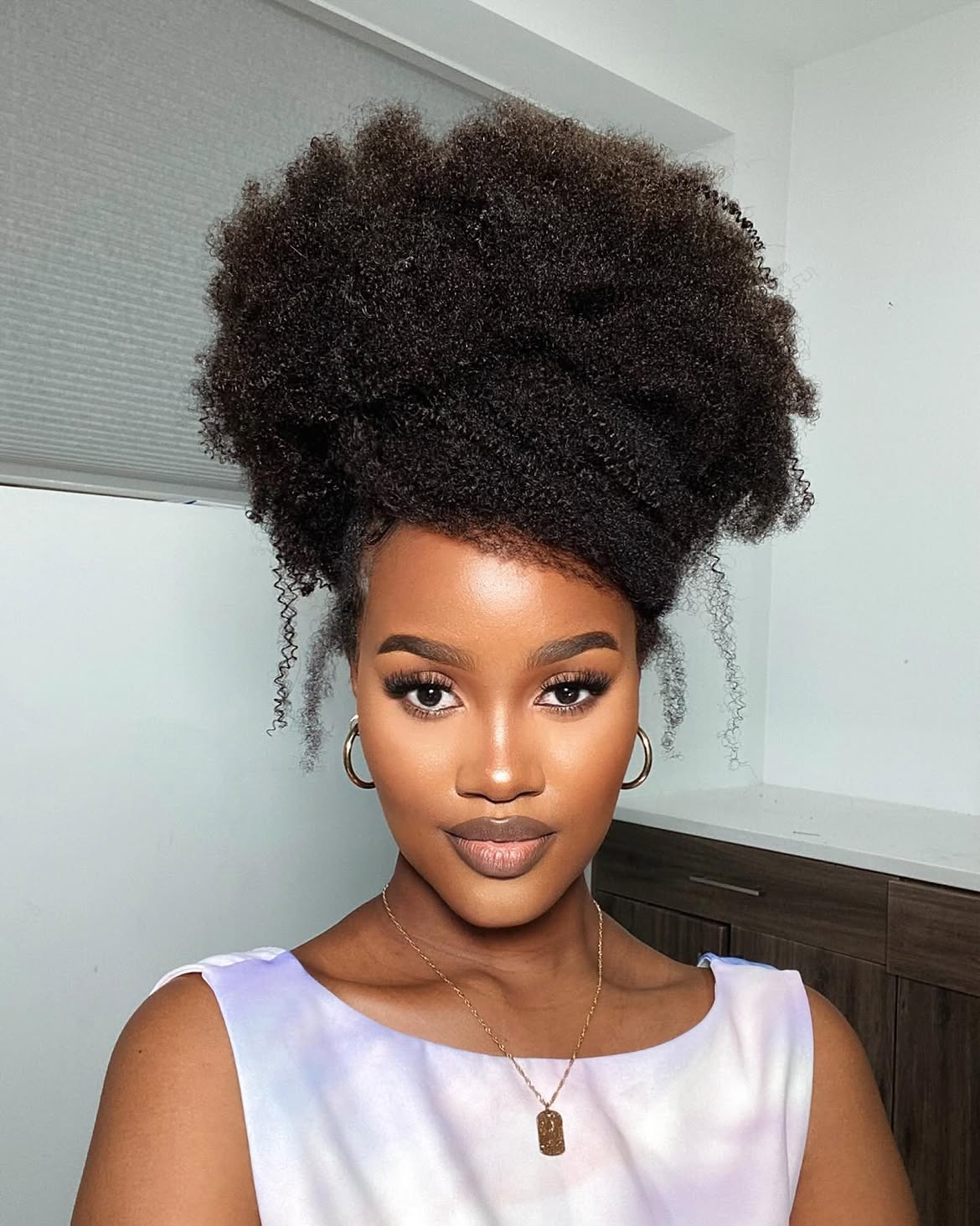 Voluminous Type 4C Afro With Defined Curls