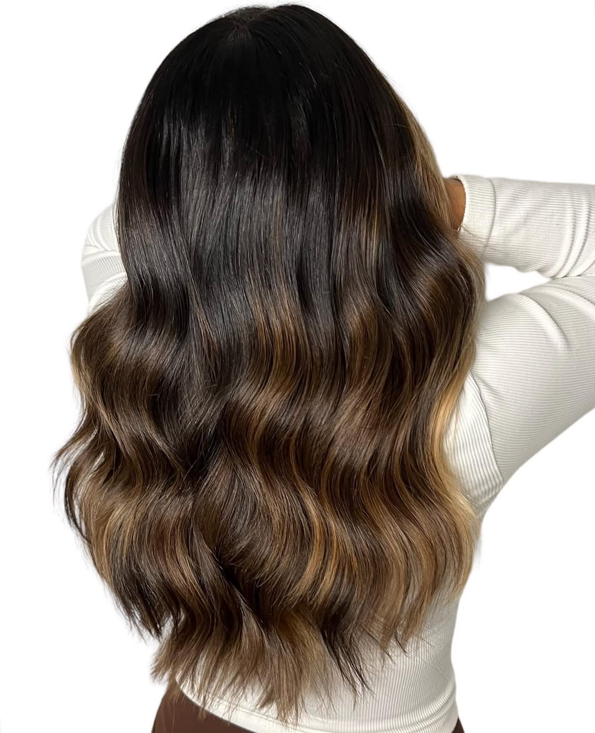 Warm Caramel Ombre With Loose Waves