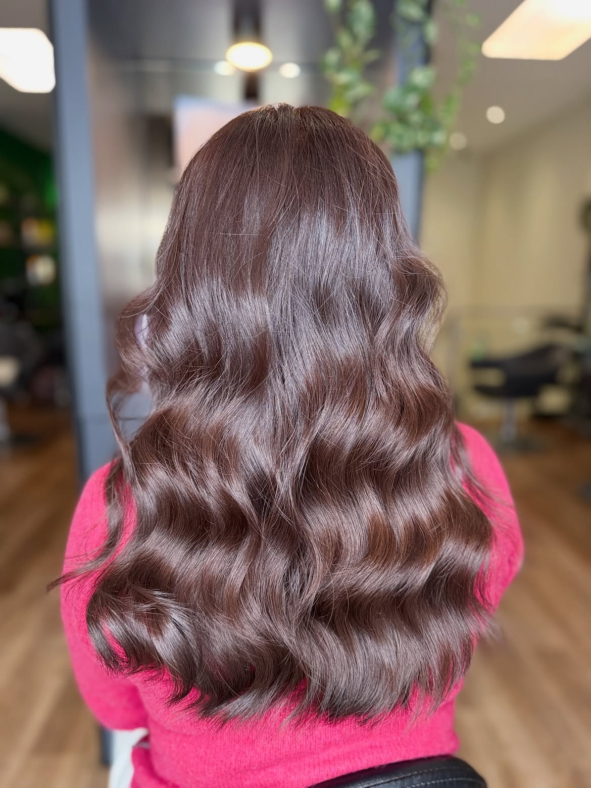 Warm Cherry Brown Waves With Subtle Red Tones
