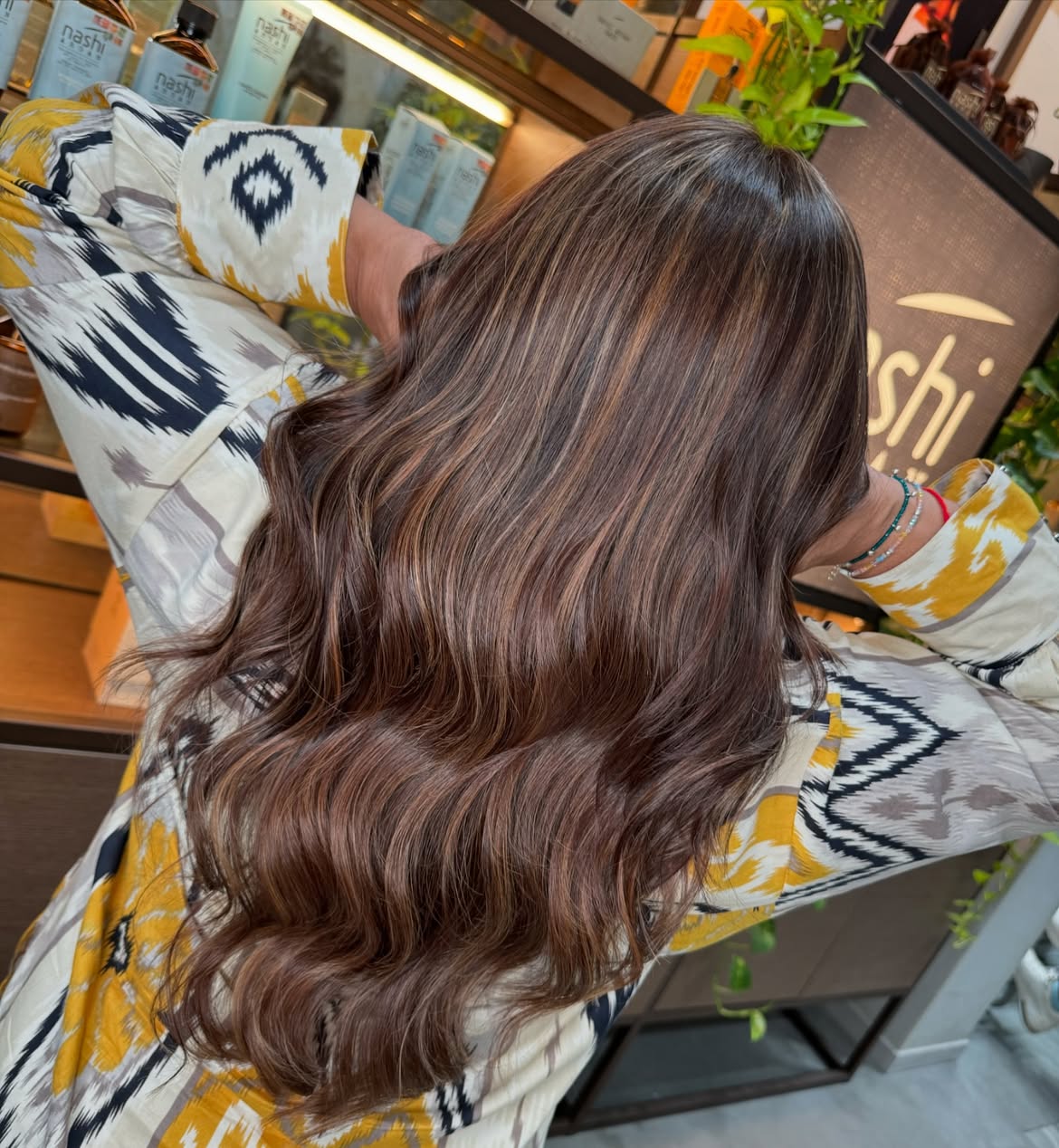 Warm Chestnut Balayage With Loose Waves