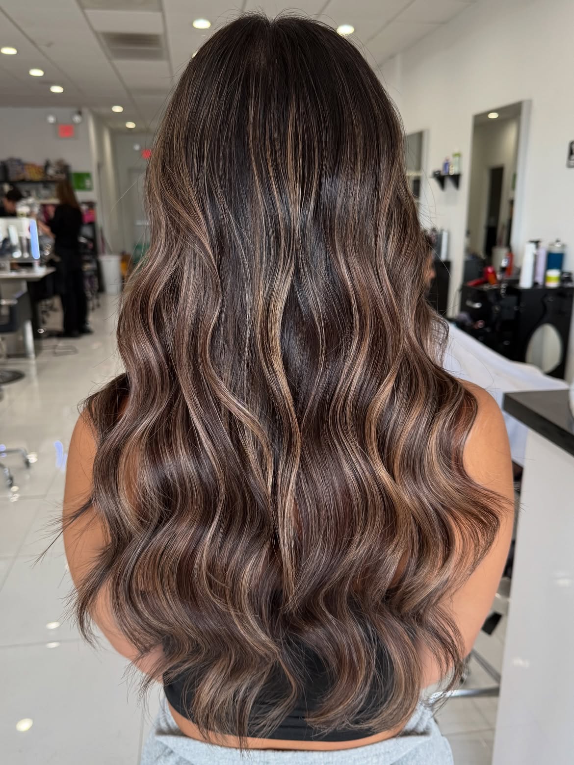 Warm Chocolate Brown Hair With Caramel Highlights