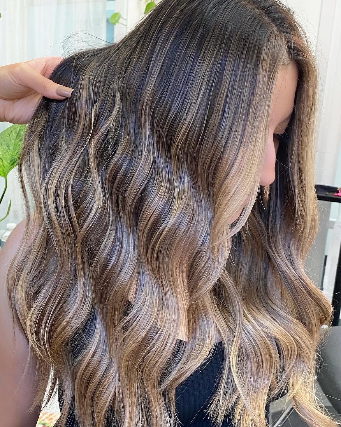 Warm Honey Blonde Balayage With Soft Waves