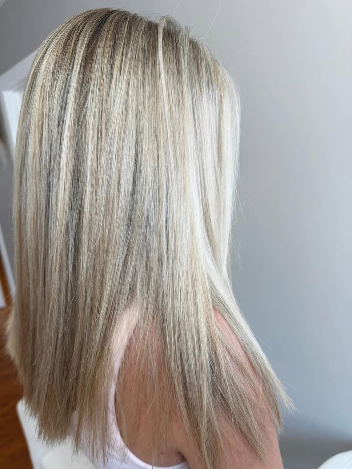 Warm Honey Blonde Balayage With Subtle Ash Tones