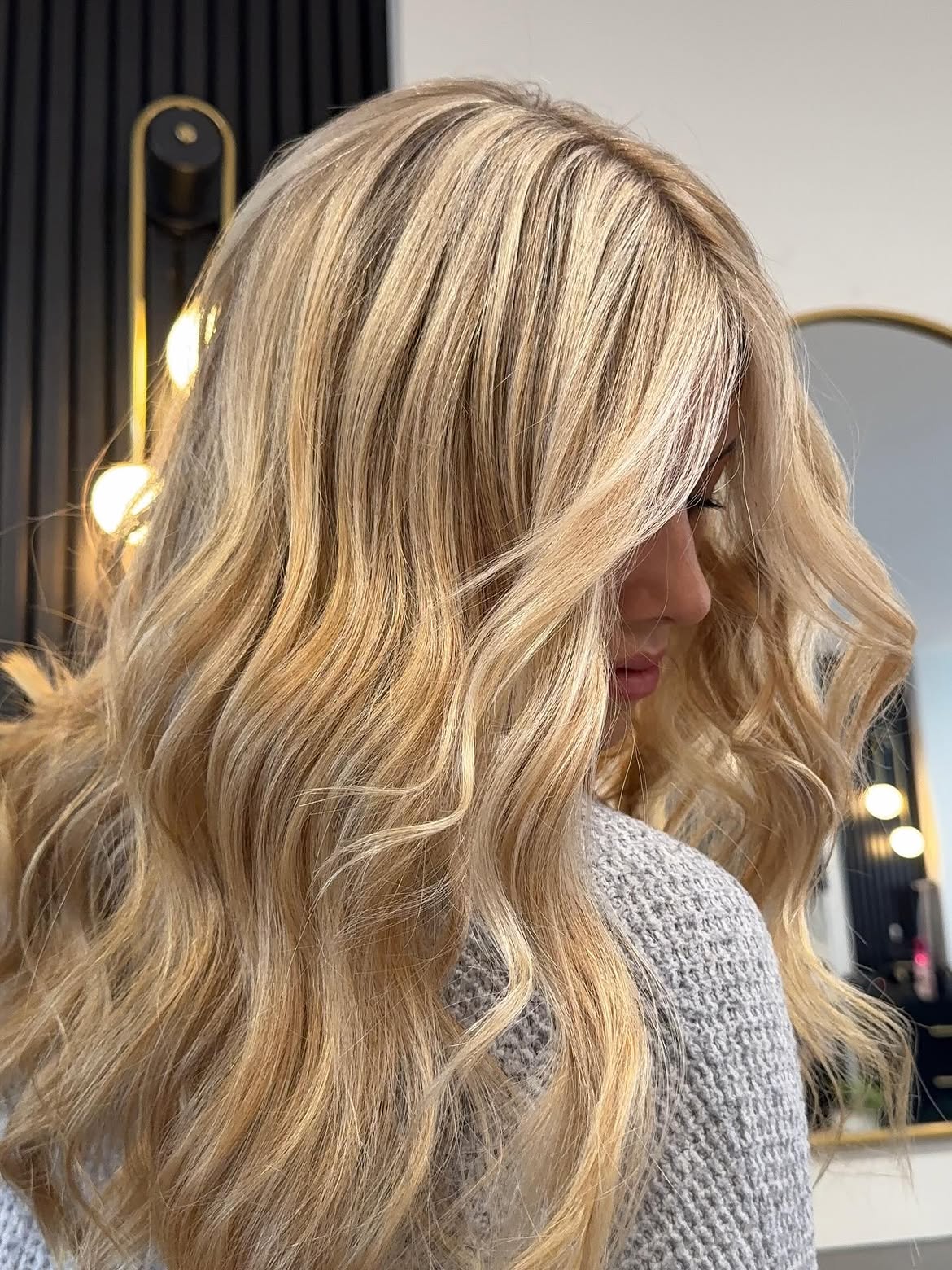 Warm Honey Blonde With Loose Beach Waves