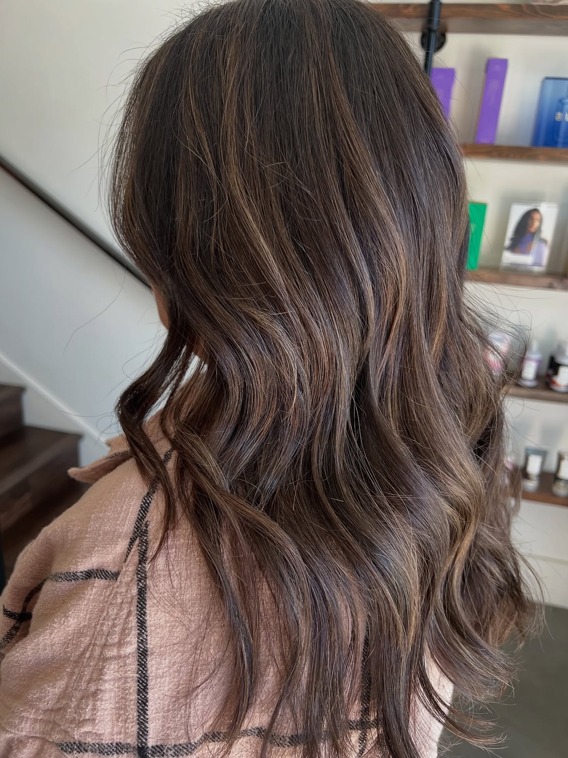 Warm Mocha Balayage With Soft Waves
