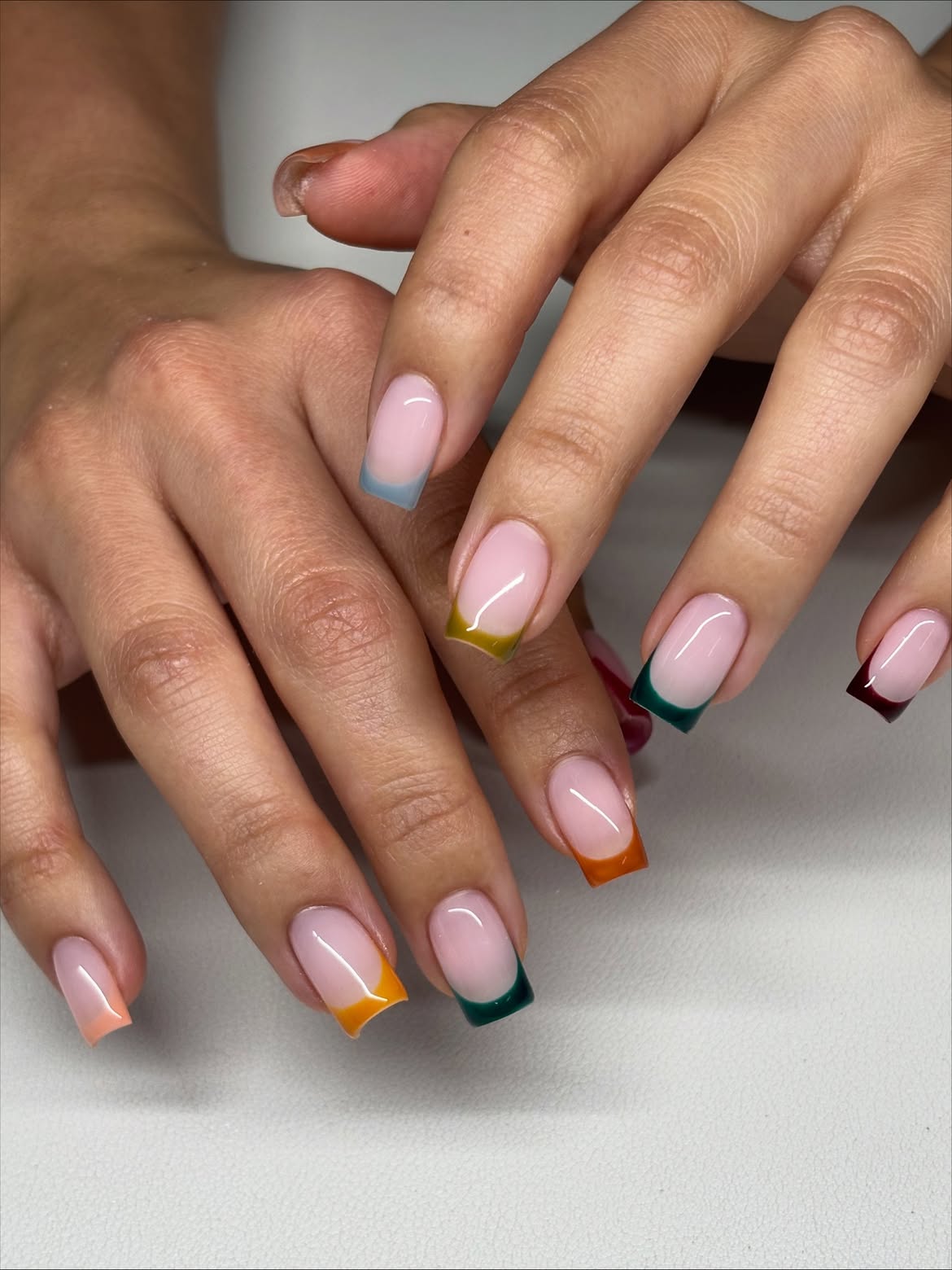 Autumn Gradient French Tip Nails